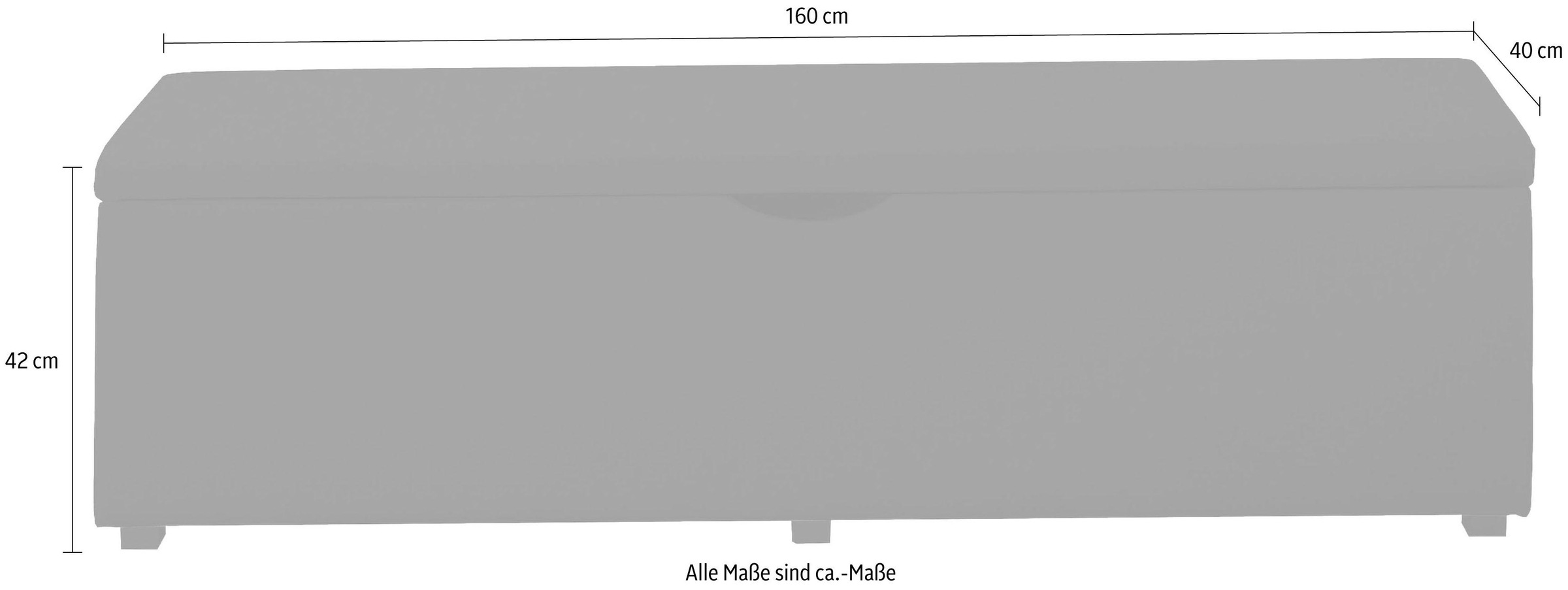 Places of Style Hockerbank »Standard«, Breite 120cm oder 160cm, auch als Garderobenbank oder Bettbank