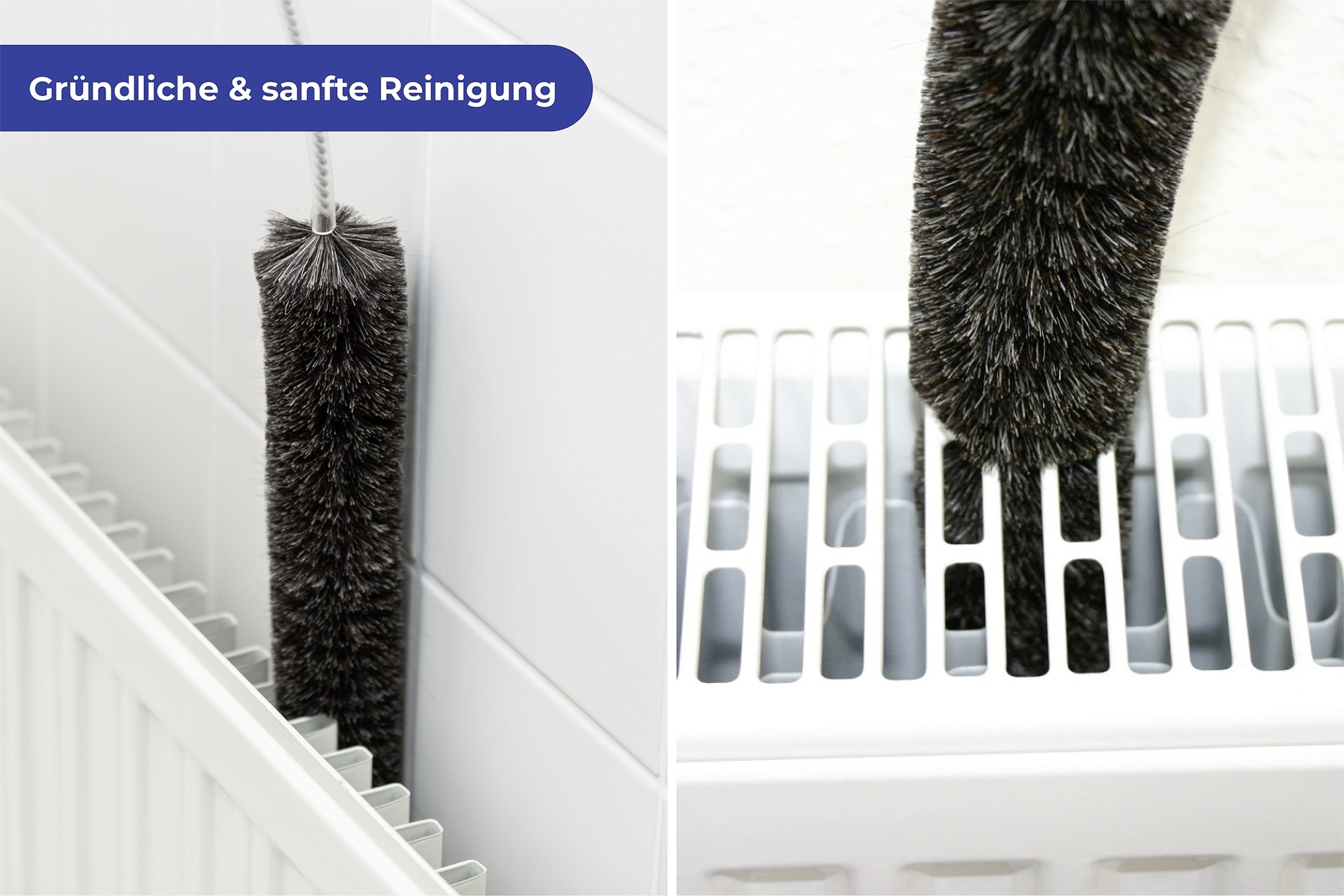 Maximex Reinigungsbürste »Heizkörperbürste Ziegenhaar 50 cm«, aus Holz-Metall, extra lang, schonende Reinigung kleinster Zwischenräume am Heizkörper