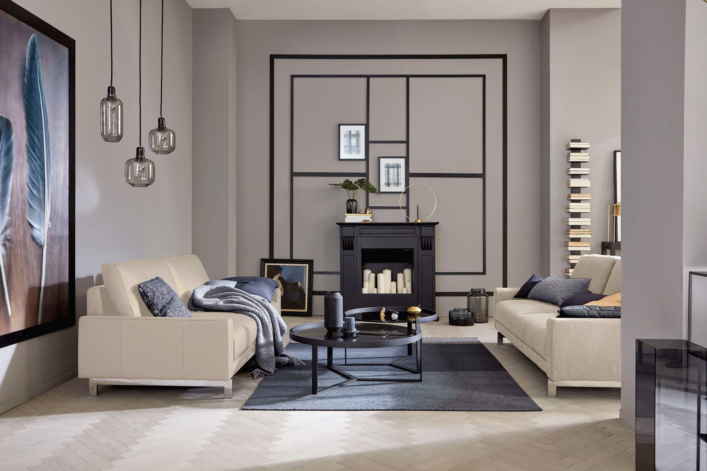 Creation BY ROLF BENZ 2-Sitzer »CR.450, Designsofa, Loungesofa«, Armlehne niedrig, Fuß chromfarben glänzend, Breite 164 cm