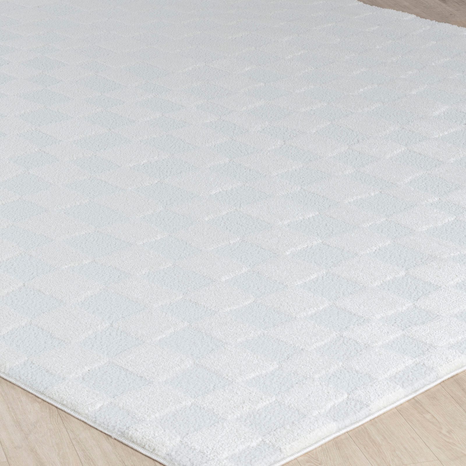 Livabliss Teppich »INCHON«, rechteckig, 14 mm Höhe, Skandinavischer Teppich mit Karomuster, Kurzflor Wohnzimmerteppich