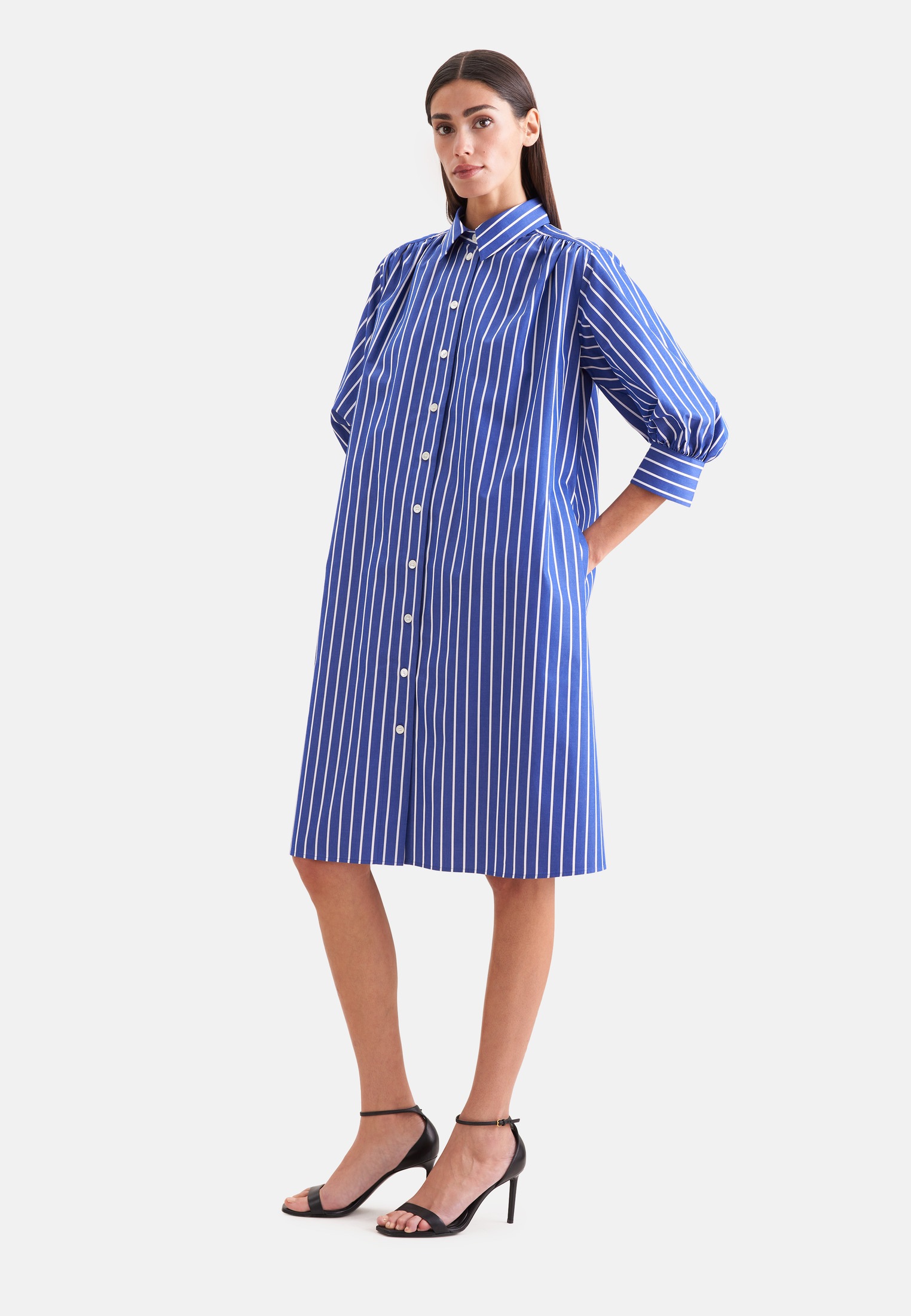 seidensticker Sommerkleid 3/4 Kragen Gestreift