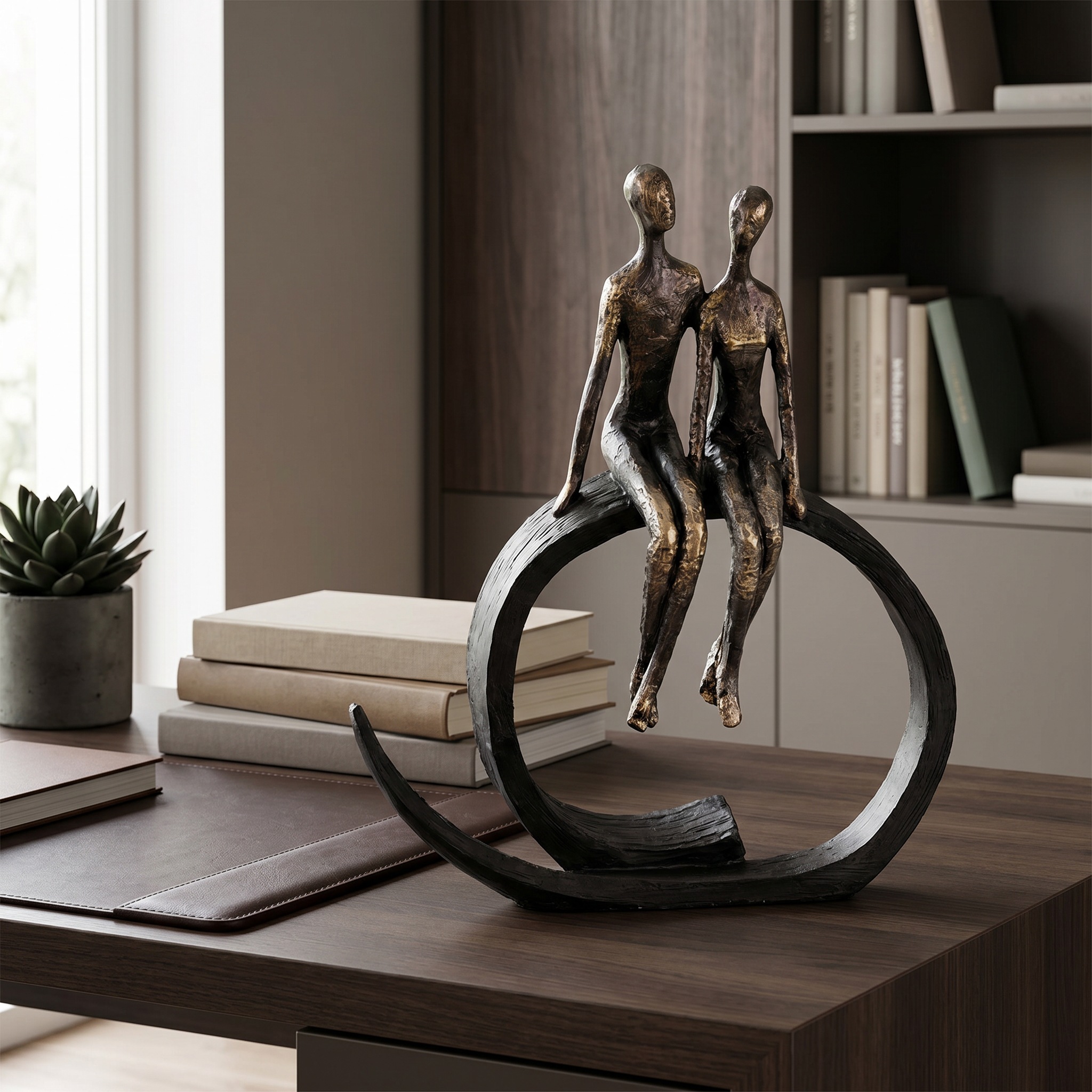 Casablanca by Gilde Dekofigur »Skulptur Close« Dekoobjekt, Höhe 35 cm, Pärchen, mit Spruchanhänger, Wohnzimmer