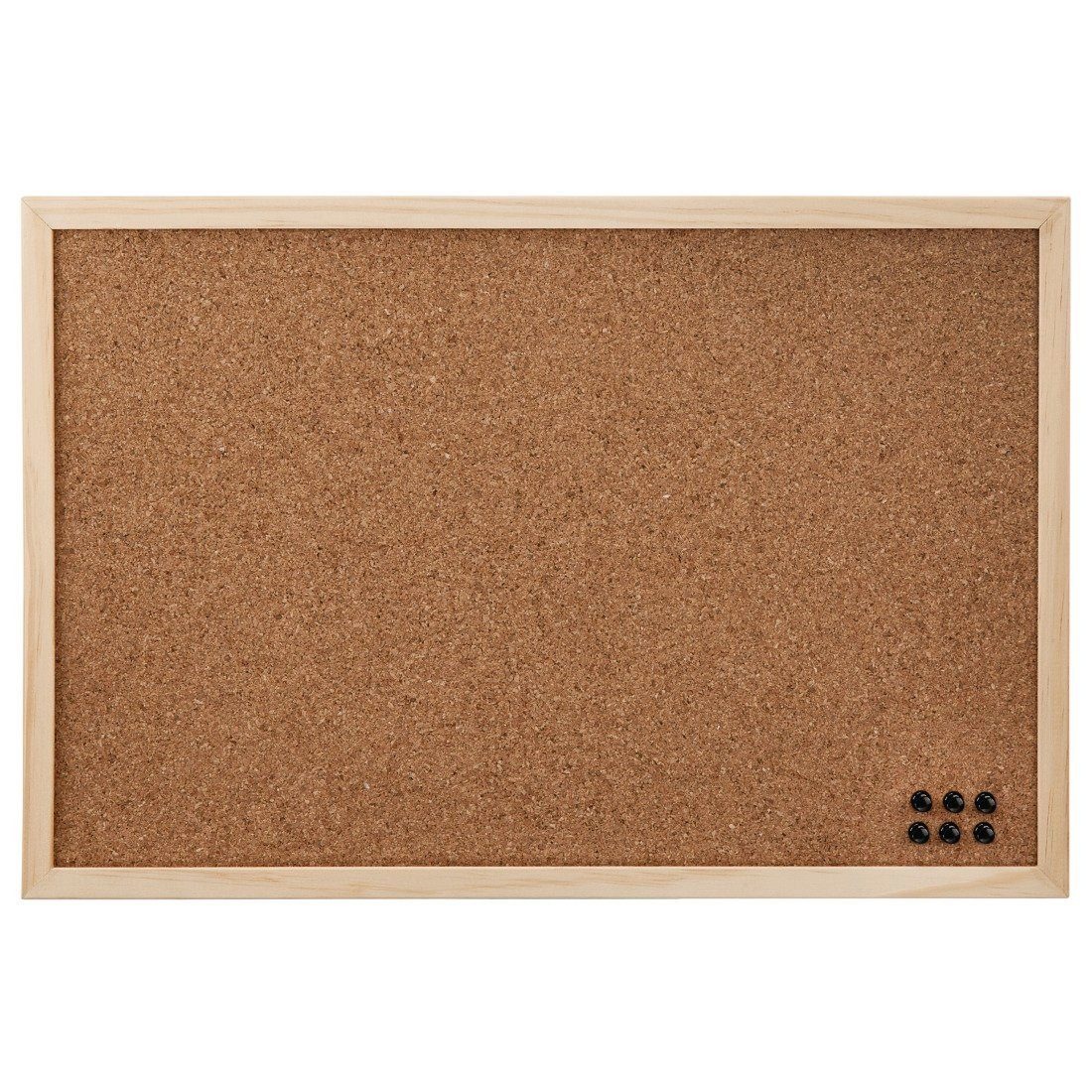 Pinnwand, 59 x 79 cm, Holz, beidseitig Kork, Natur