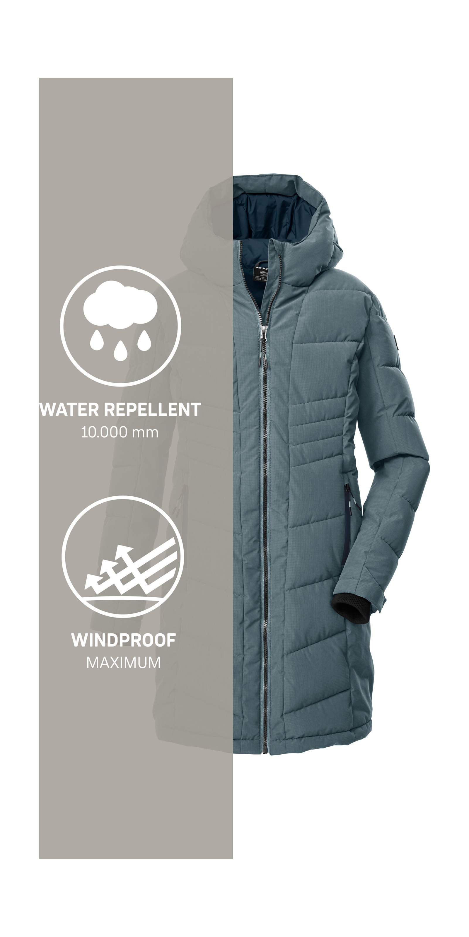 Killtec Steppmantel »KOW 219 GRLS QLTD CT«, Winddichter, wasserabweisender Mantel mit 10.000 mm Wassersäule