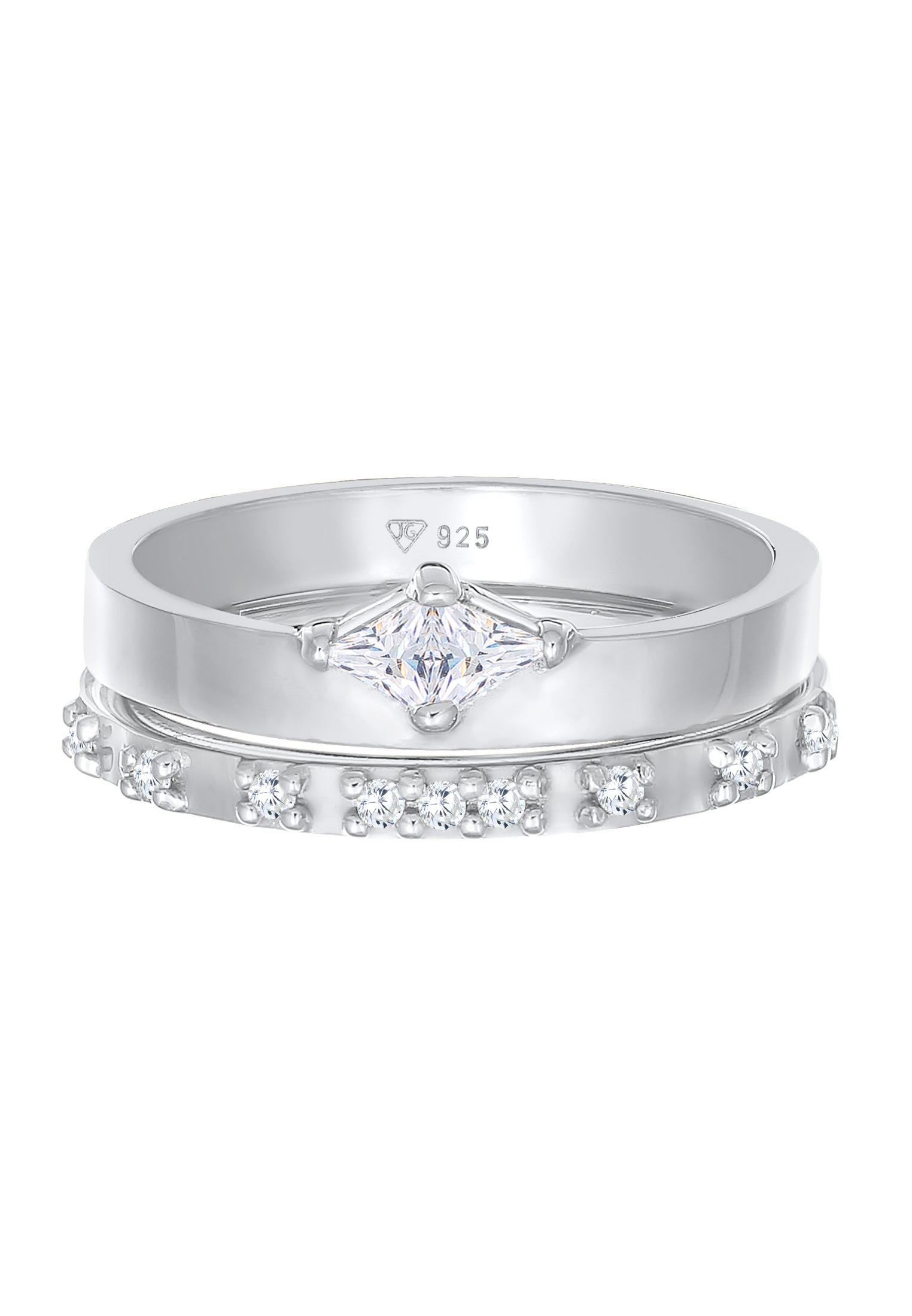 Elli Ring-Set »Ring Solitär Eternity Zirkonia Verlobung Set 925 Silber«