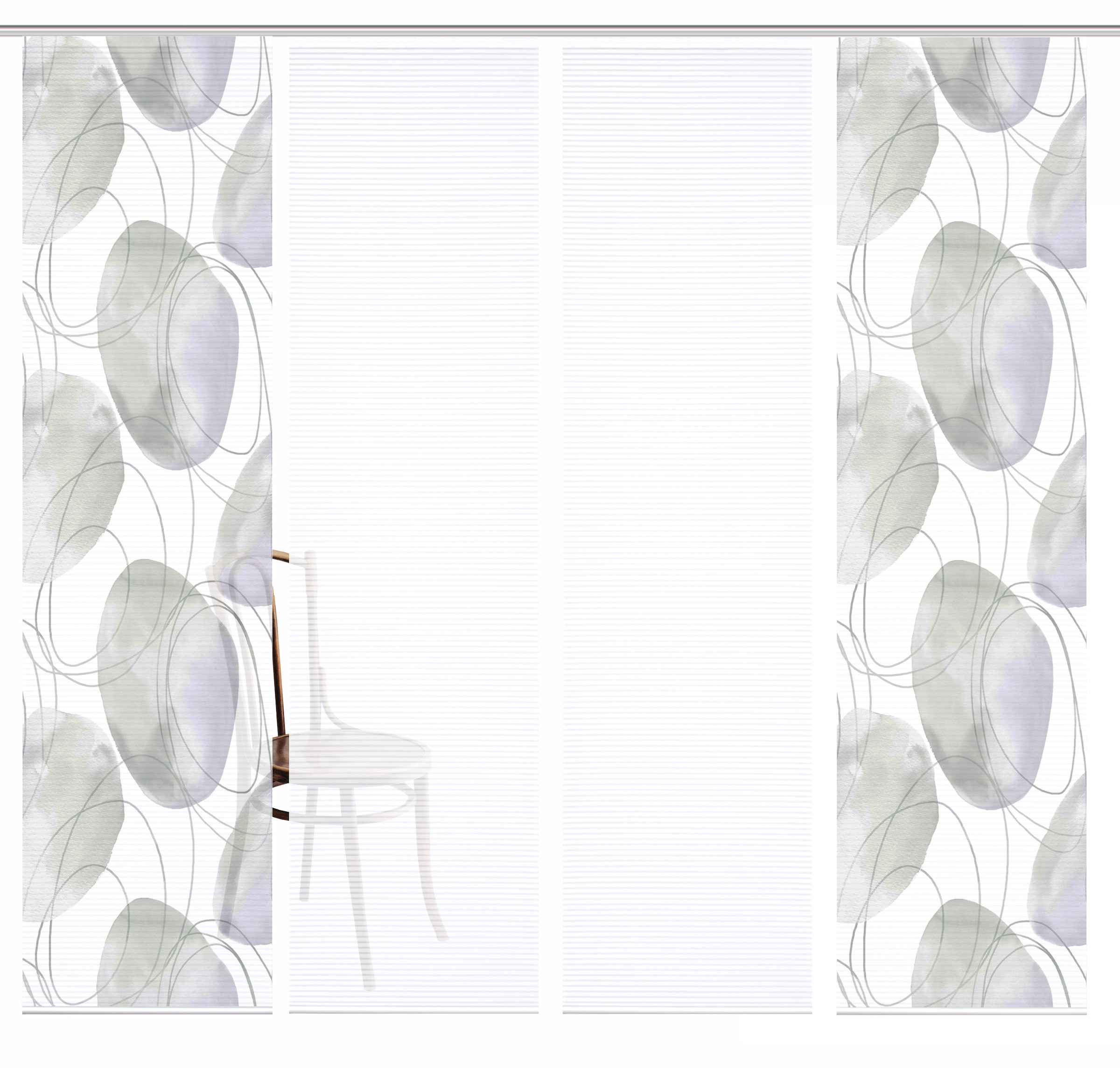 HOME in green Schiebegardine »ELLRIK« Paneelwagen 4 Stk. tlg. Bambusoptik, SET, recycelt, Digitaldruck