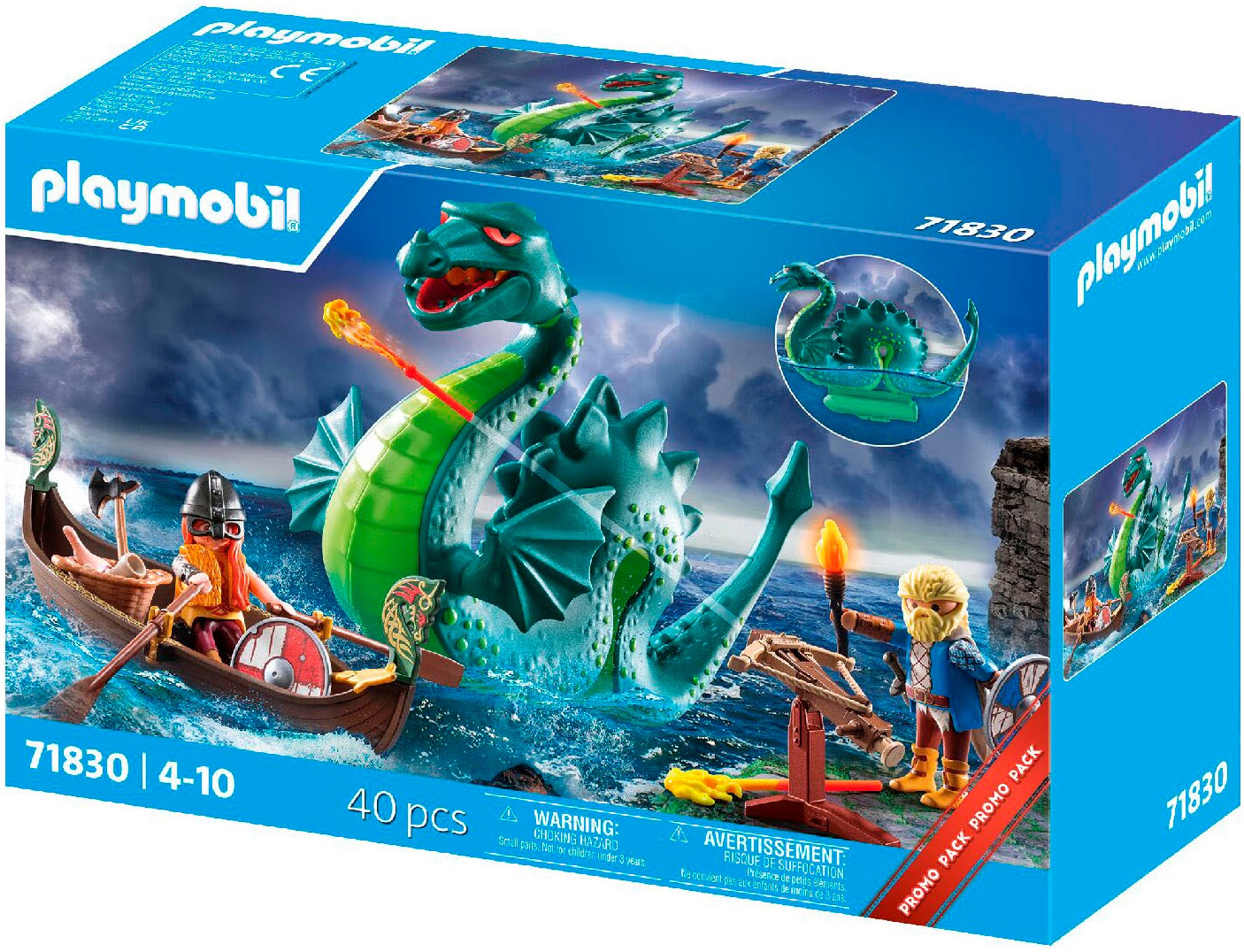 Playmobil® Konstruktions-Spielset »Wikinger mit Seeungeheuer (71830), Playmobil History«, (40 St.), Made in Europe