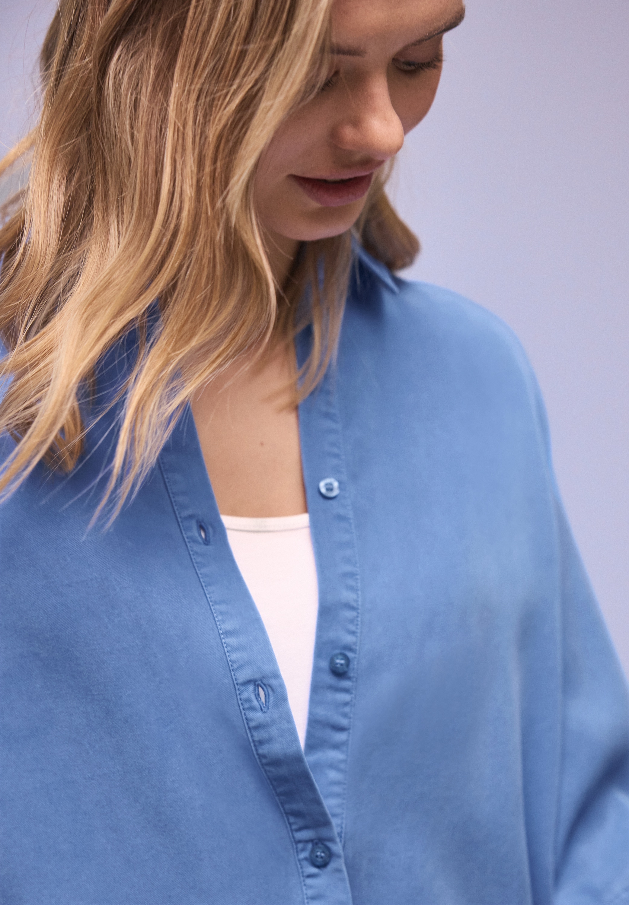 STREET ONE Hemdbluse im Washed-Look, 3/4-Arm