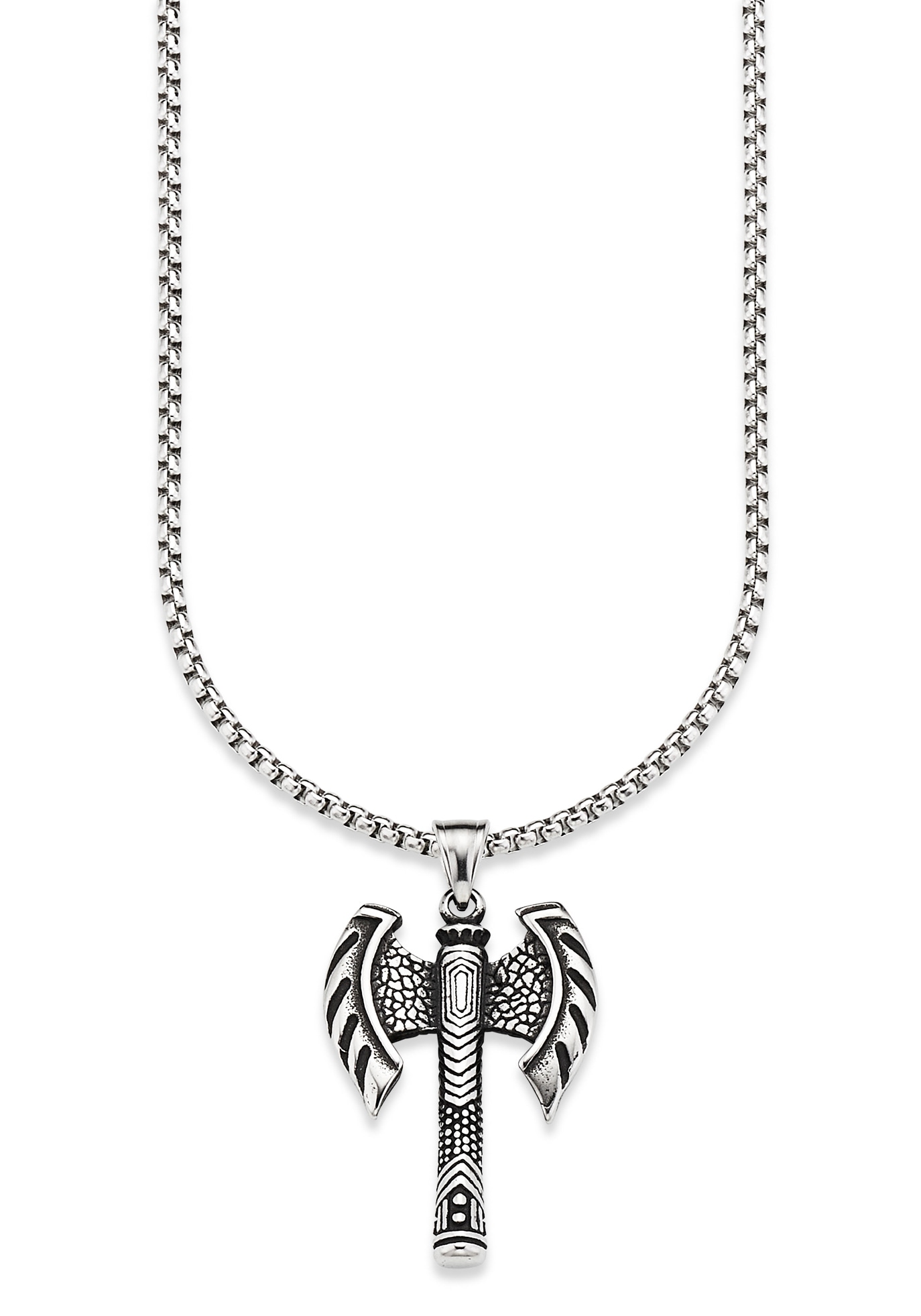 Bruno Banani Kette mit Anhänger »Schmuck Geschenk Halskette Doppel Axt Kreuz Venezianerkette Silber«