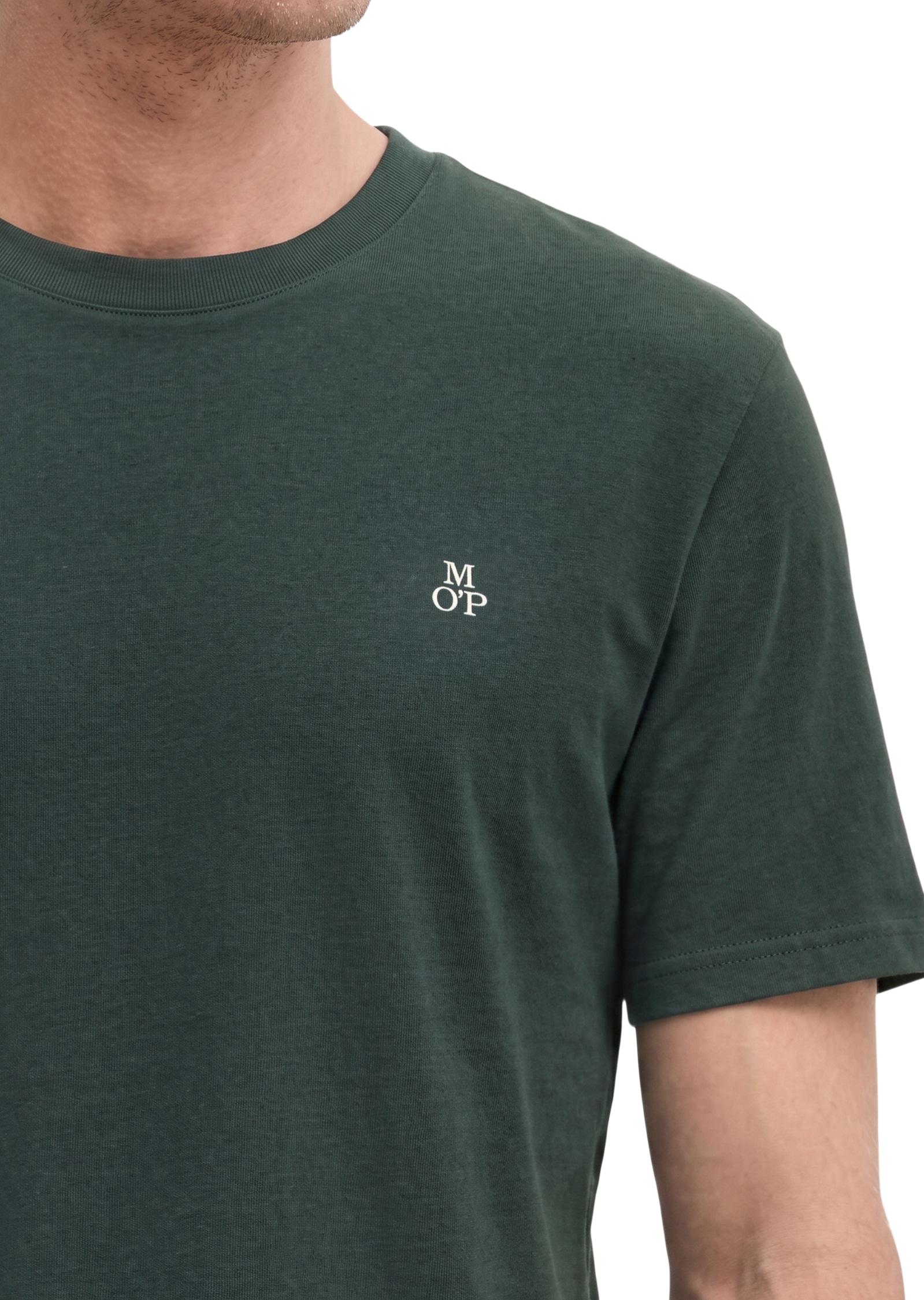 Marc O'Polo T-Shirt »T-shirt, short sleeve, logo print, ribbed collar«
