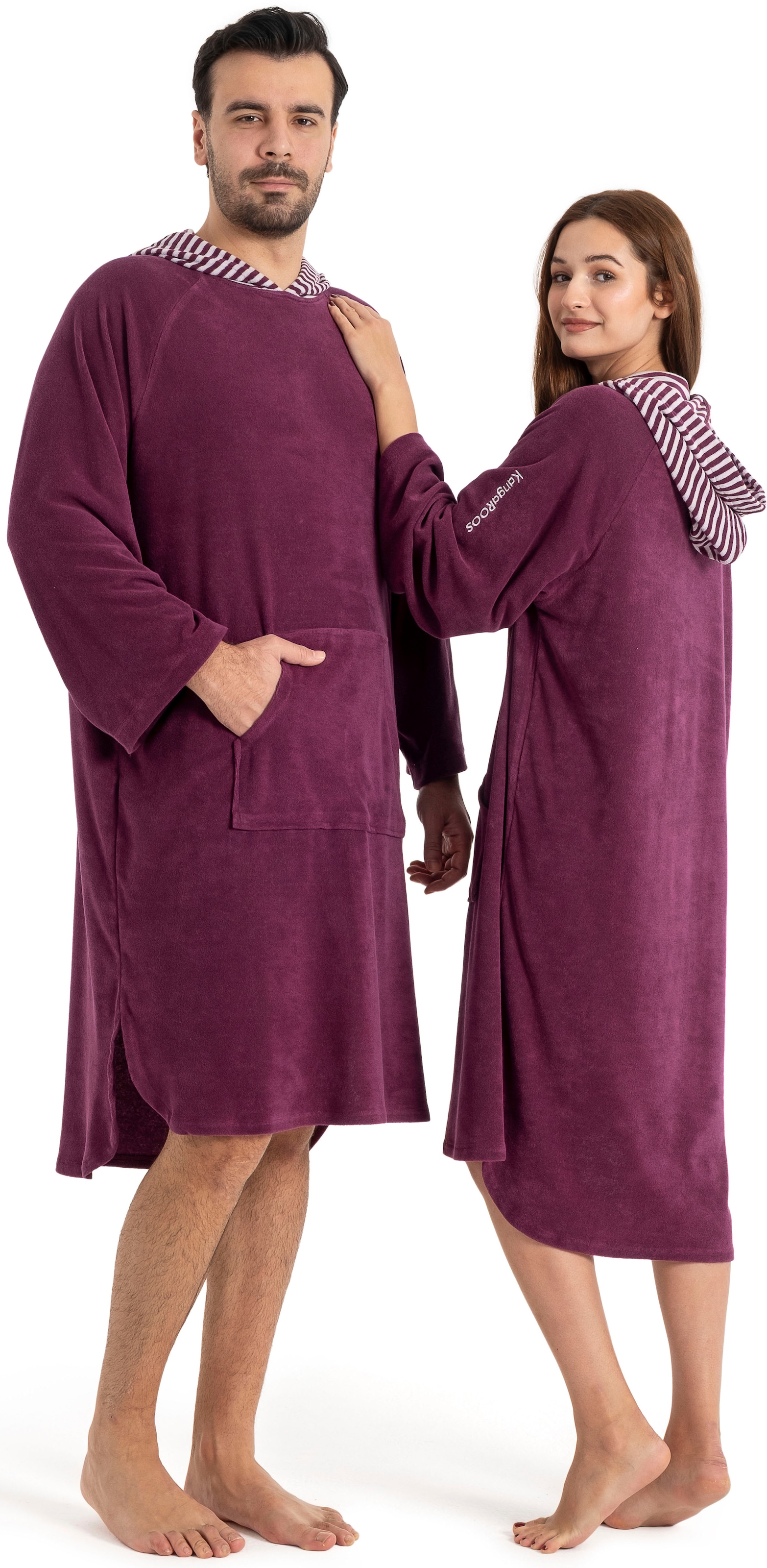 KangaROOS Badeponcho »Dalia Surfponcho, ideal für Sauna, Spa & im Urlaub« 1 Stk. weich, Uni-Farben mit Streifen, leicht, Unisex, für Damen und Herren