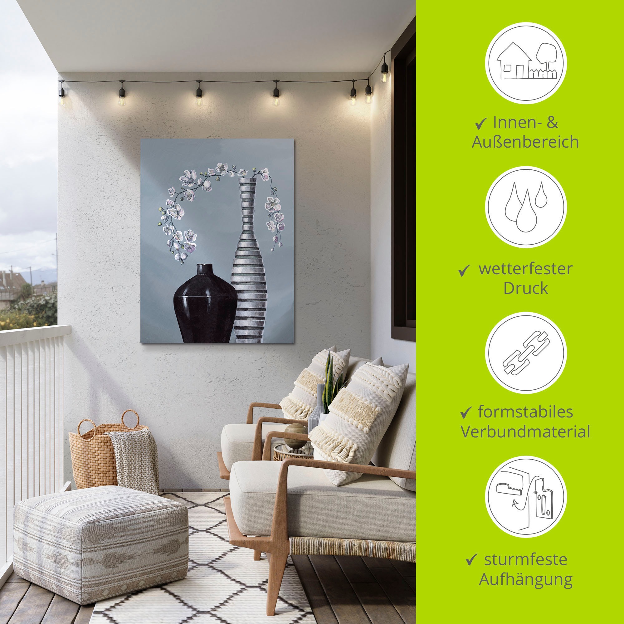 Artland Wandbild »Metallische Vasen«, Vasen & Töpfe, (1 St.), als Alubild, Outdoorbild, Leinwandbild, Poster, Wandaufkleber