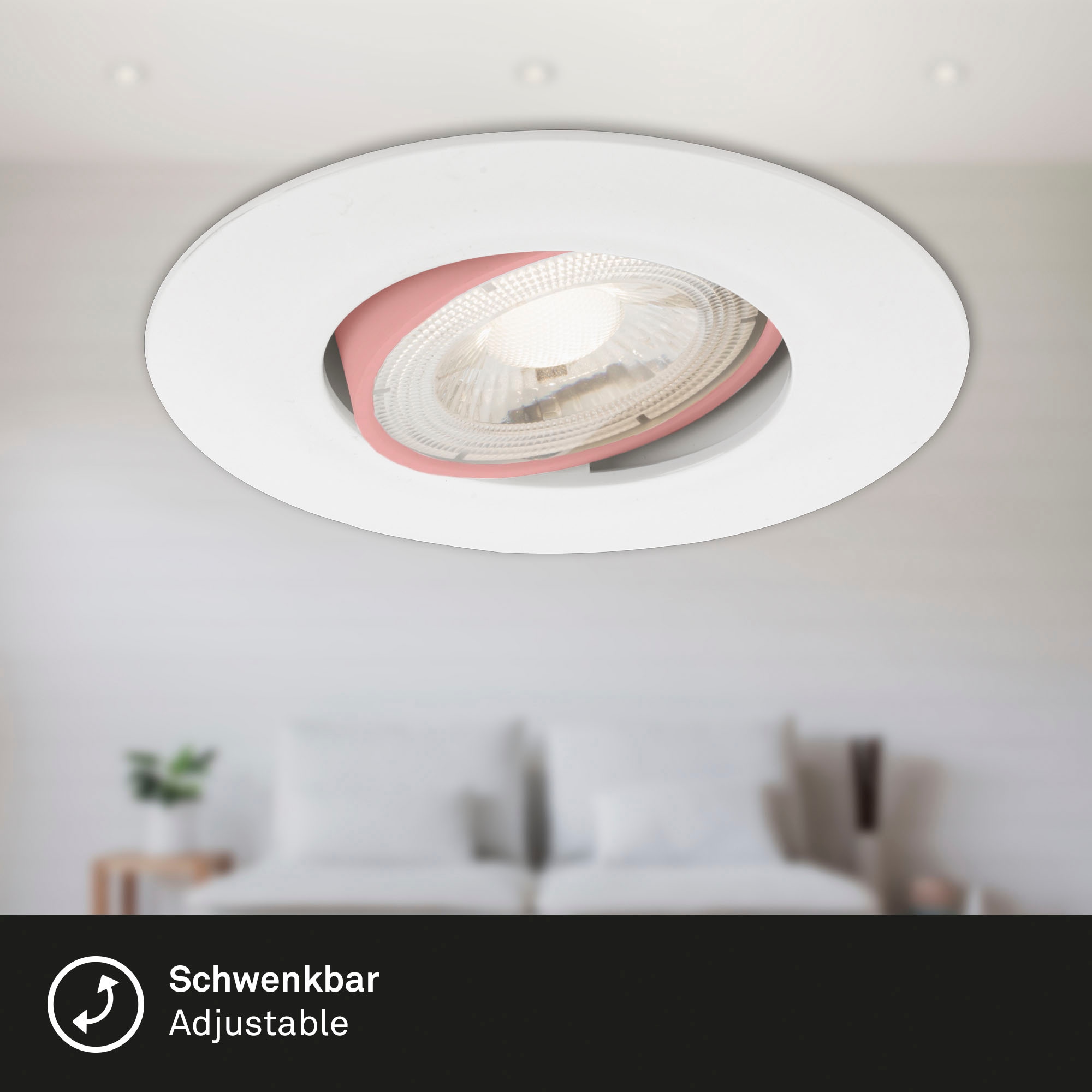 Briloner Leuchten LED Einbauleuchte »7048036 KULANA«, Leuchtmittel LED-Board | LED fest integriert, 3er Set, Strahler schwenkbar, stufenlos dimmbar, weiß