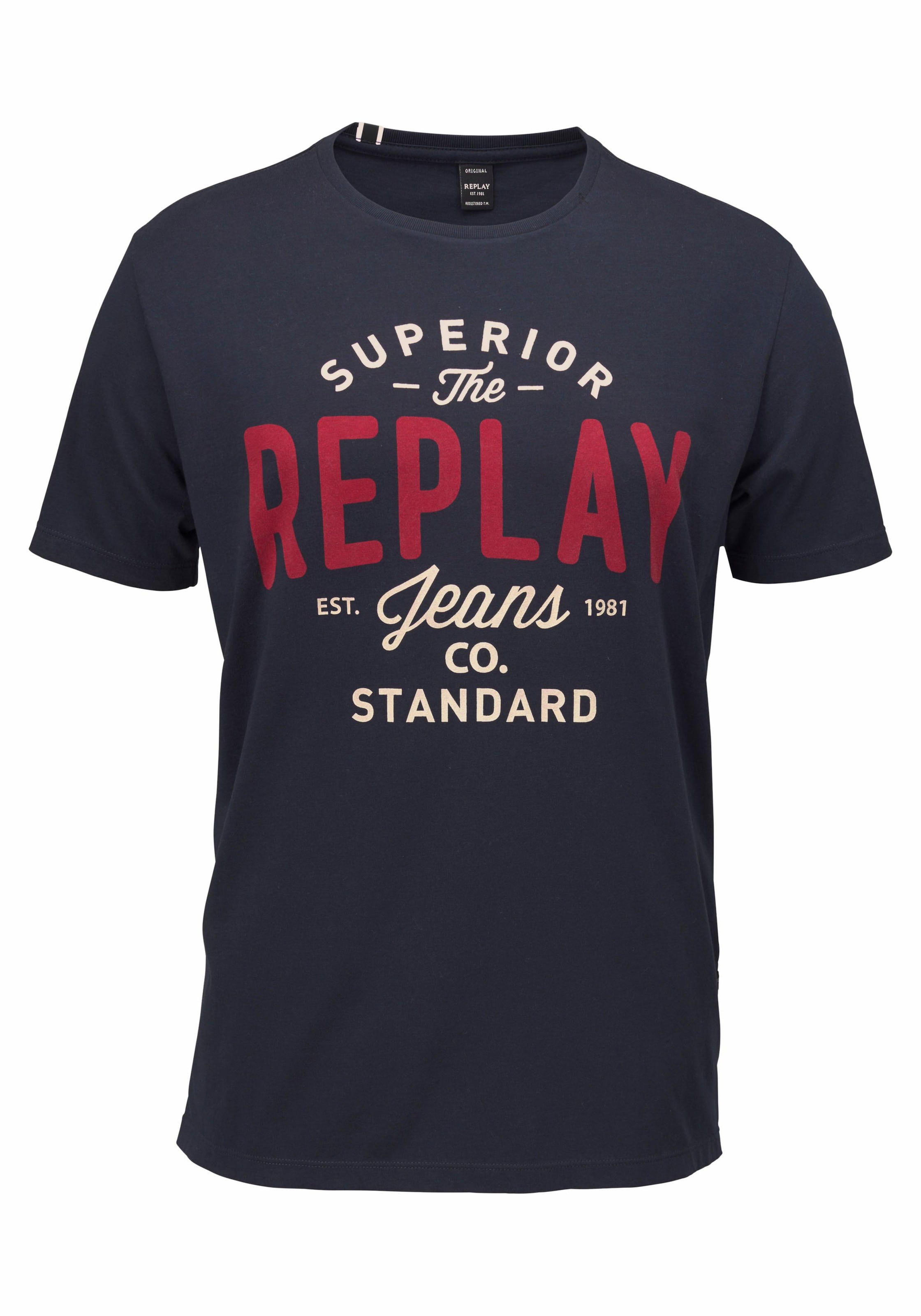 Replay T-Shirt, mit Markendruck