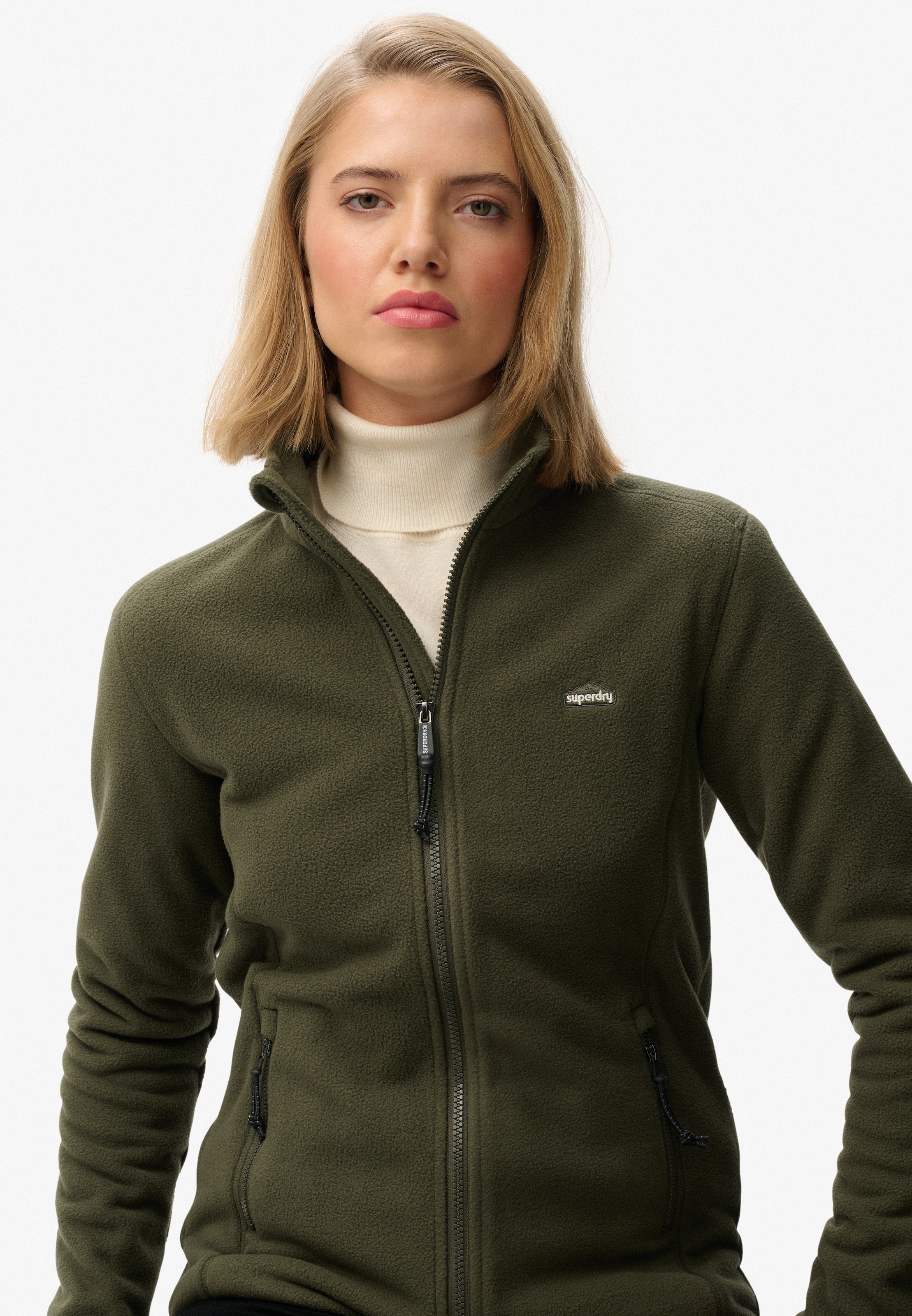 Superdry Fleecejacke »POLAR FLEECE FULL ZIP« ohne Kapuze