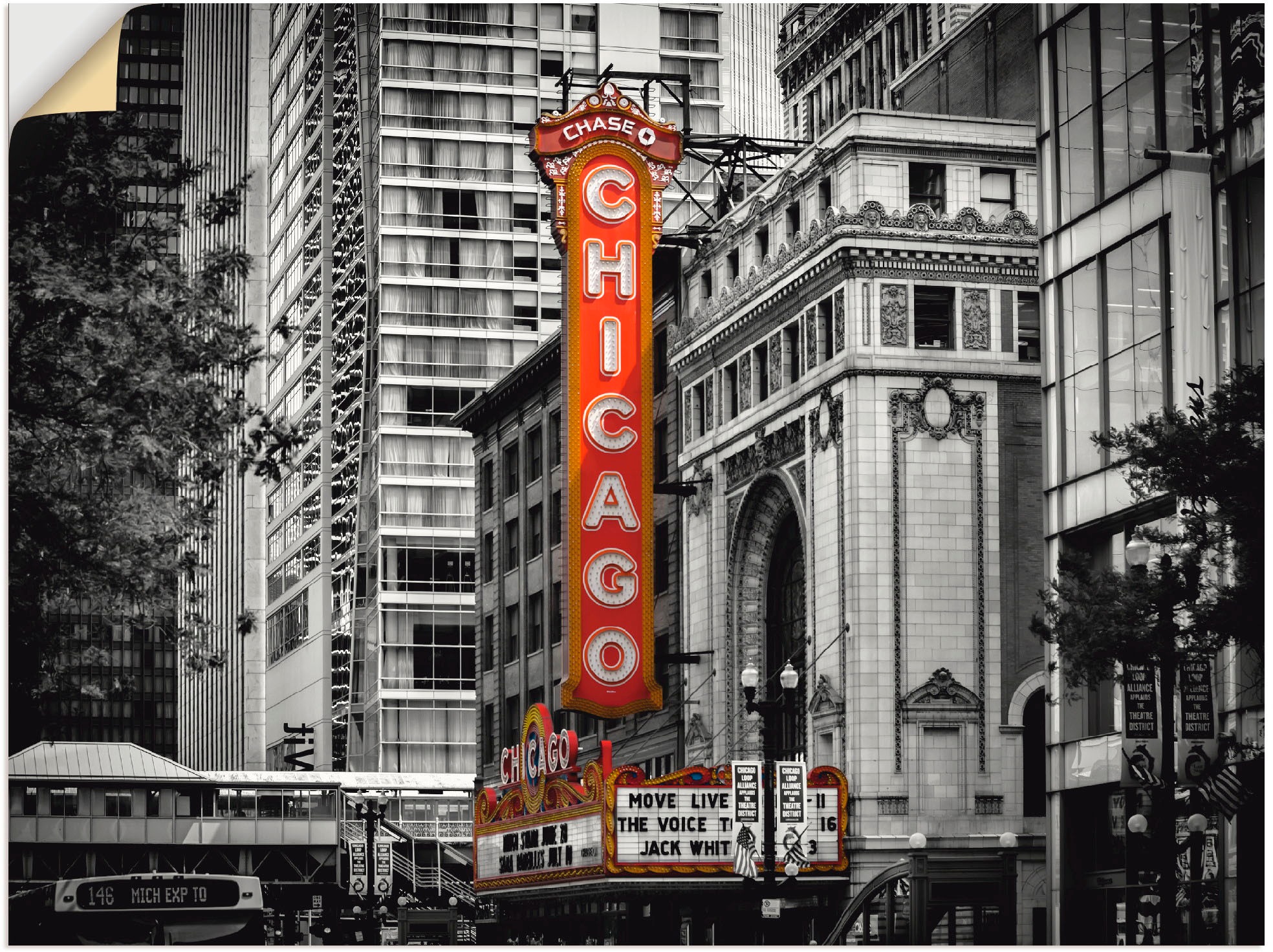 Artland Wandbild »Chicago I«, Amerika, (1 St.), in vielen Größen & Produktarten - Alubild / Outdoorbild für den Außenbereich, Leinwandbild, Poster, Wandaufkleber / Wandtattoo auch für Badezimmer geeignet