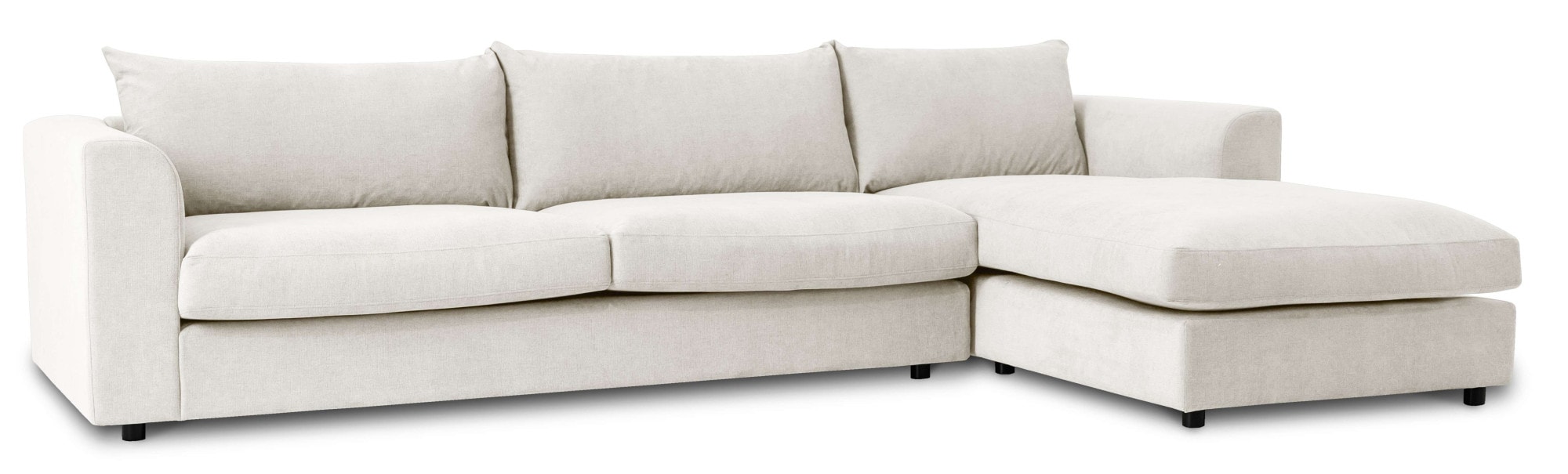 LeGer Home by Lena Gercke Ecksofa »Avelina«, (2 St.), Breite 297 cm, in Cord- und Chenille- Stoff, Rückenkissen mit Federn
