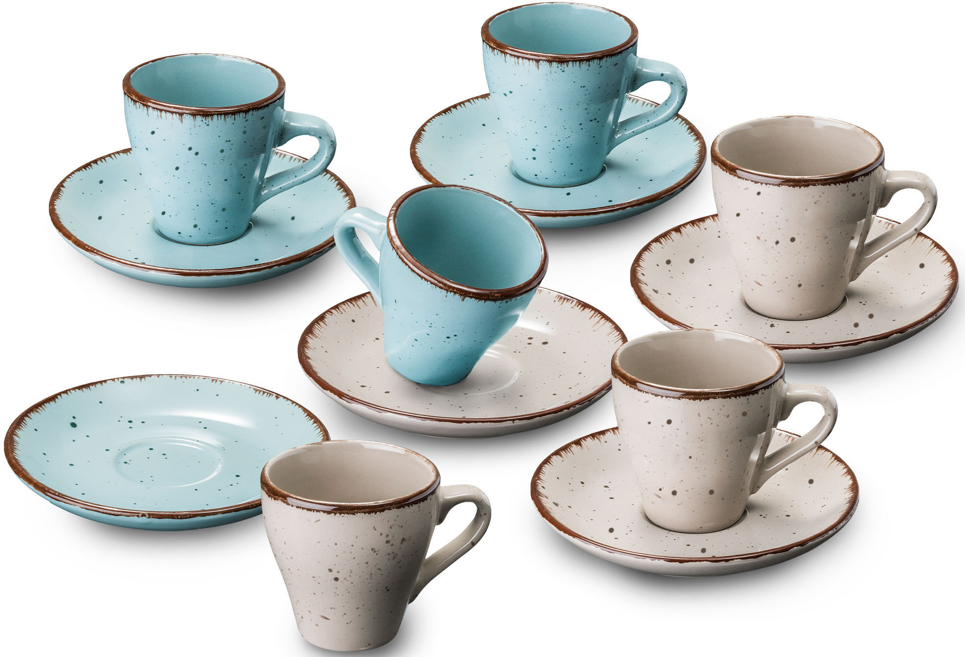 Espressotasse »Puro«, (Set, 12 tlg., 6 Espressotassen-6 Espressountertassen), vom...