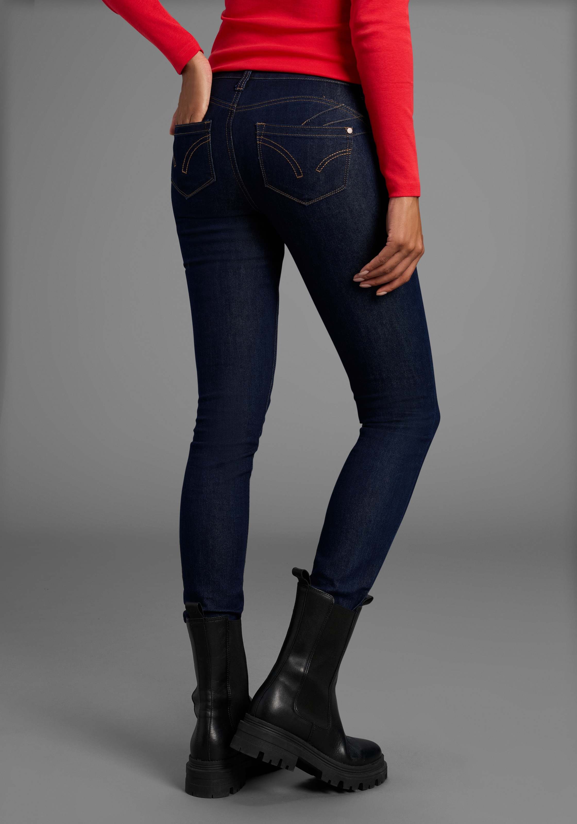 Arizona Skinny-fit-Jeans »Shaping«, skinny Passform, normale Leibhöhe, in Stretch-Qualität, Used-Look
