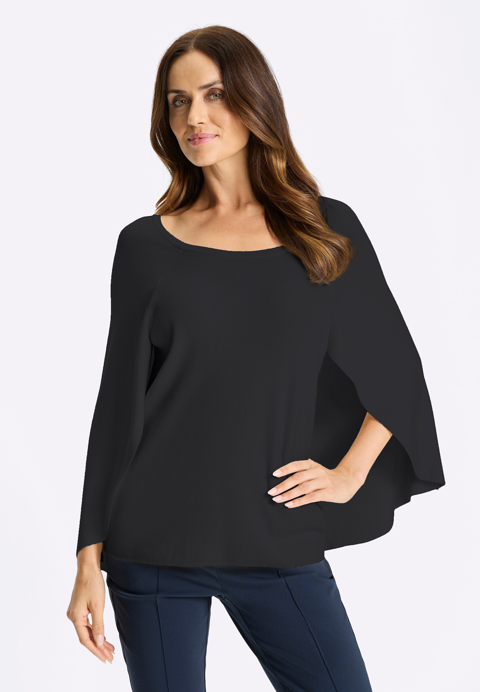 heine Strickpullover »Pullover Feinstrickpullover im Poncho-Style«