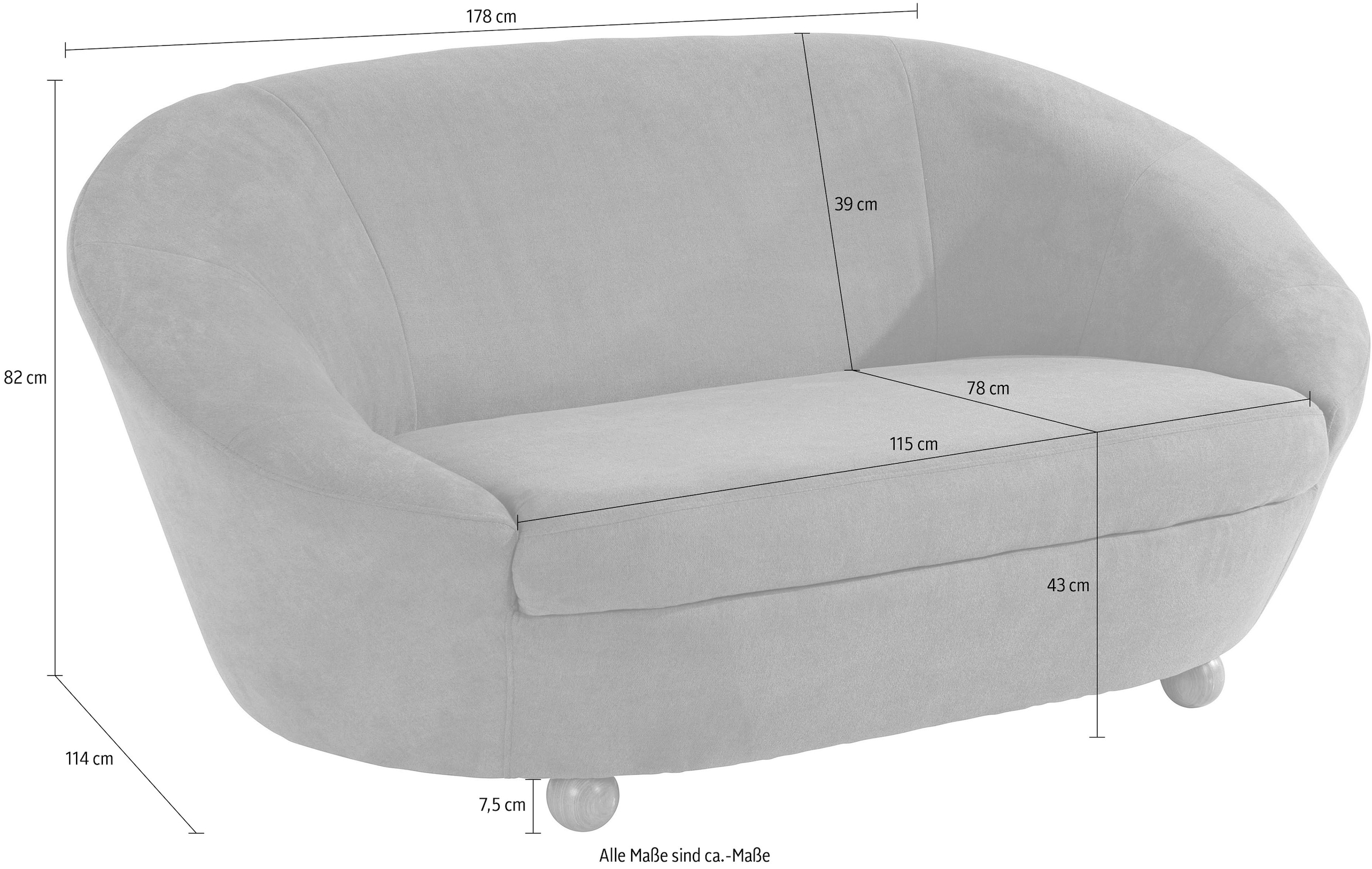 LOOKS by Wolfgang Joop Sofa »LooksIV« Rundsofa, in vielen frischen Farben wählbar