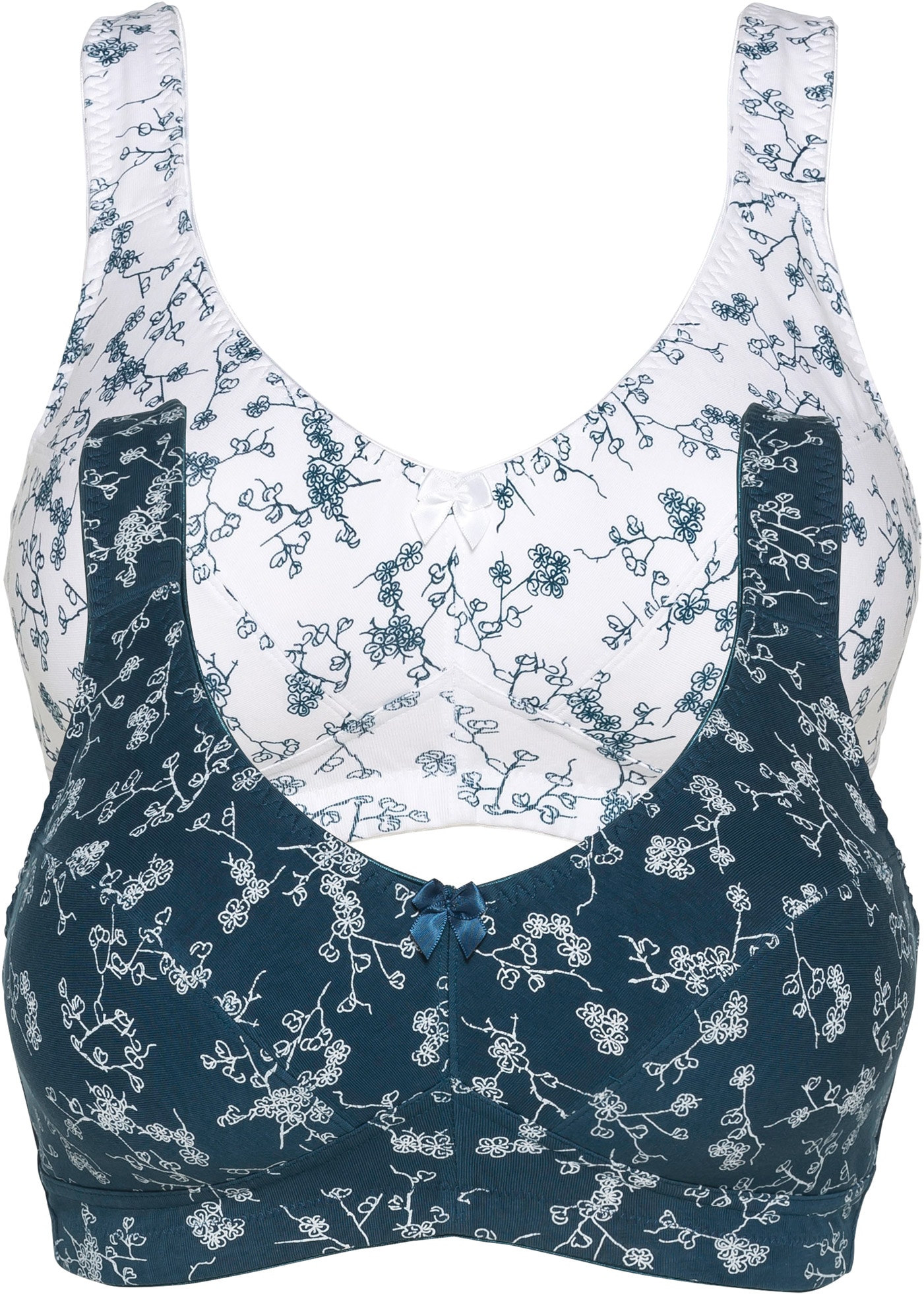 bonprix Büstenhebe »BH ohne Bügel mit weicher Baumwolle (2er Pack)« Packung, 2, 2 tlg. im praktischen 2er Pack, ohne Bügel, leicht gepolsterte Träger