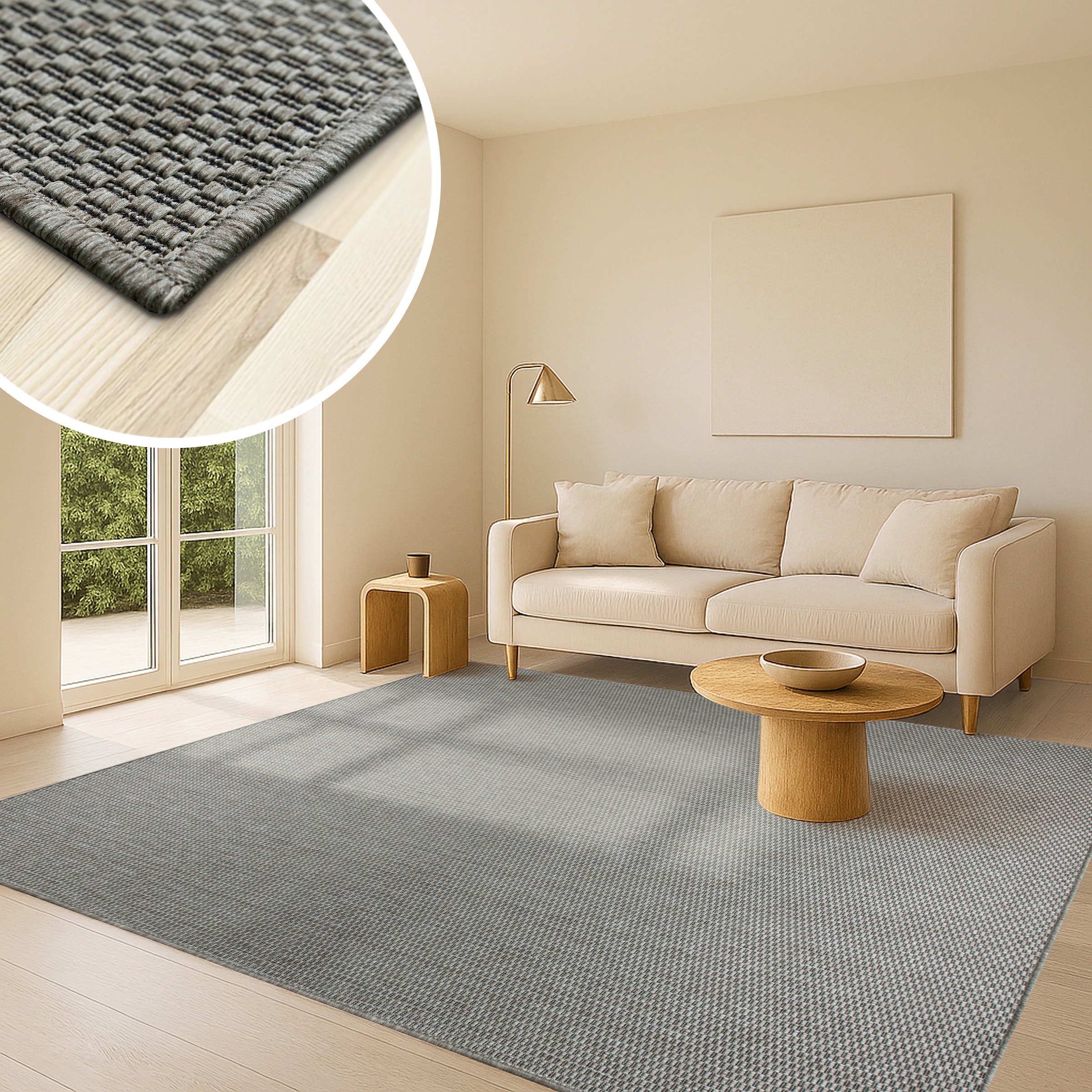my home Teppich »Venedig auch als Läufer erhältlich«, rechteckig, 4 mm Höhe, In- und Outdoor geeignet, Sisal-Optik, Wetterfest & UV-beständig