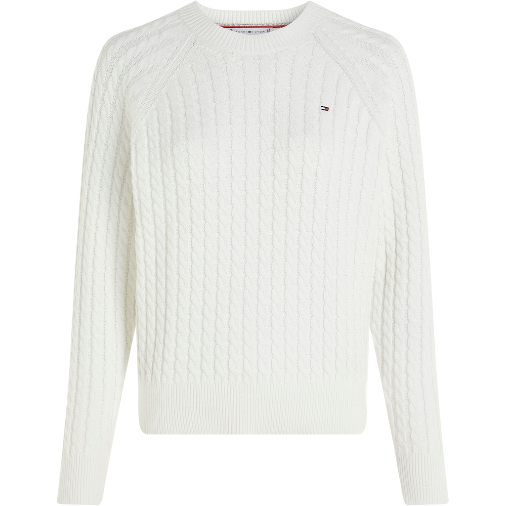 Tommy Hilfiger Curve Rundhalspullover »CRV CO CABLE C-NK SWEATER«