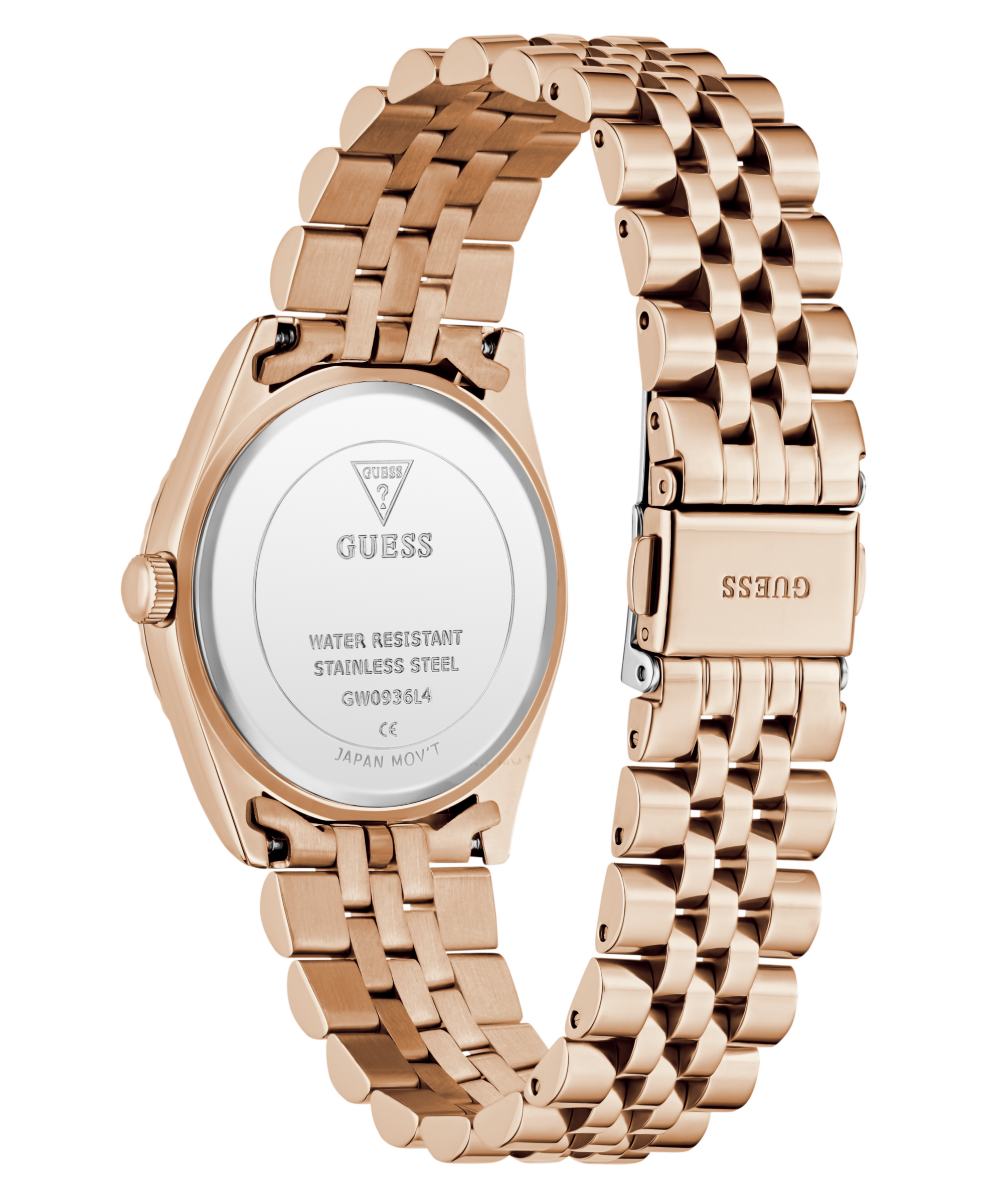 Guess Quarzuhr »JADA« Armbanduhr, Damenuhr, Edelstahlarmband, Datum