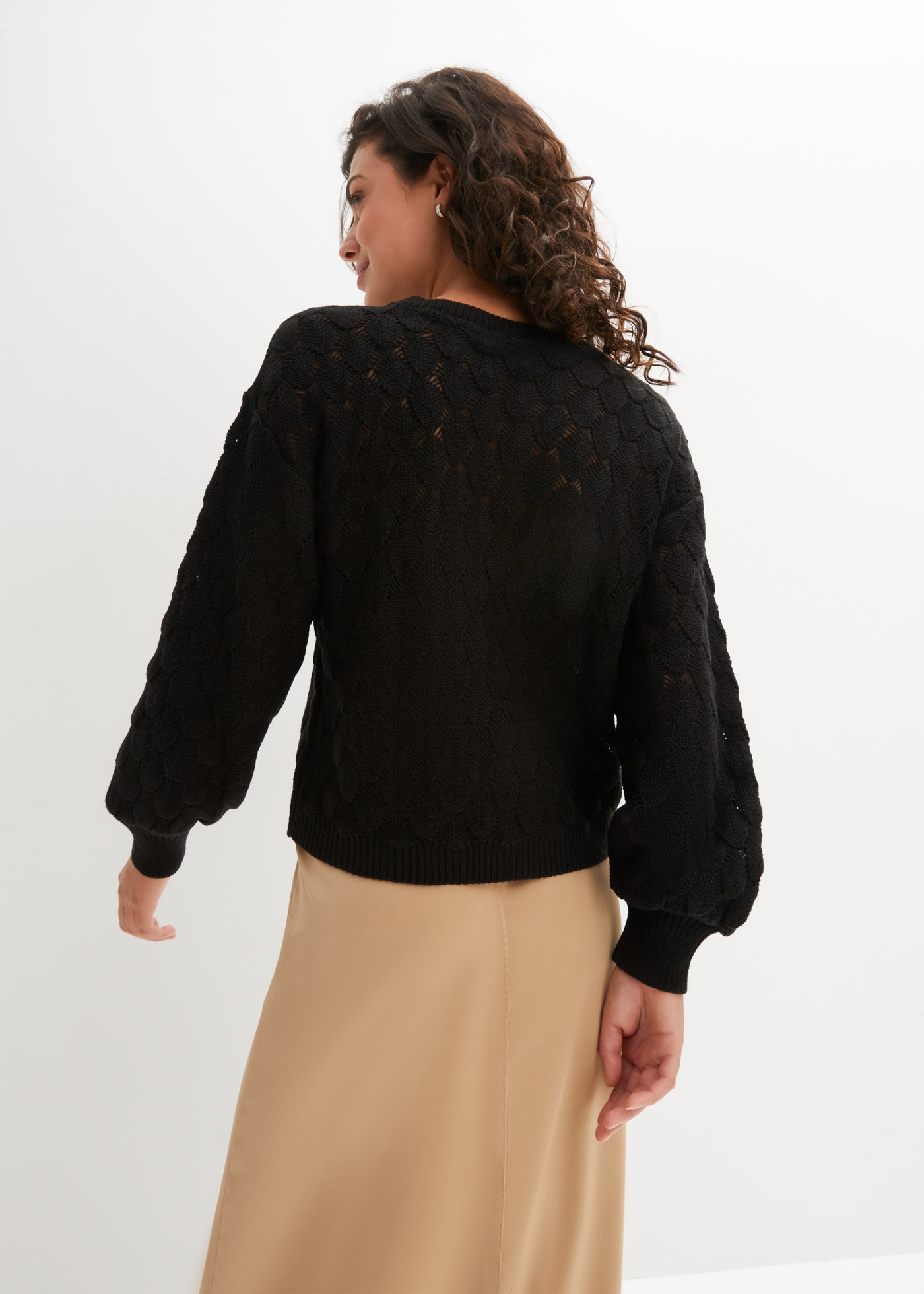 bonprix Ajourpullover »Ajour-Pullover« aus Polyacryl, lässige Passform