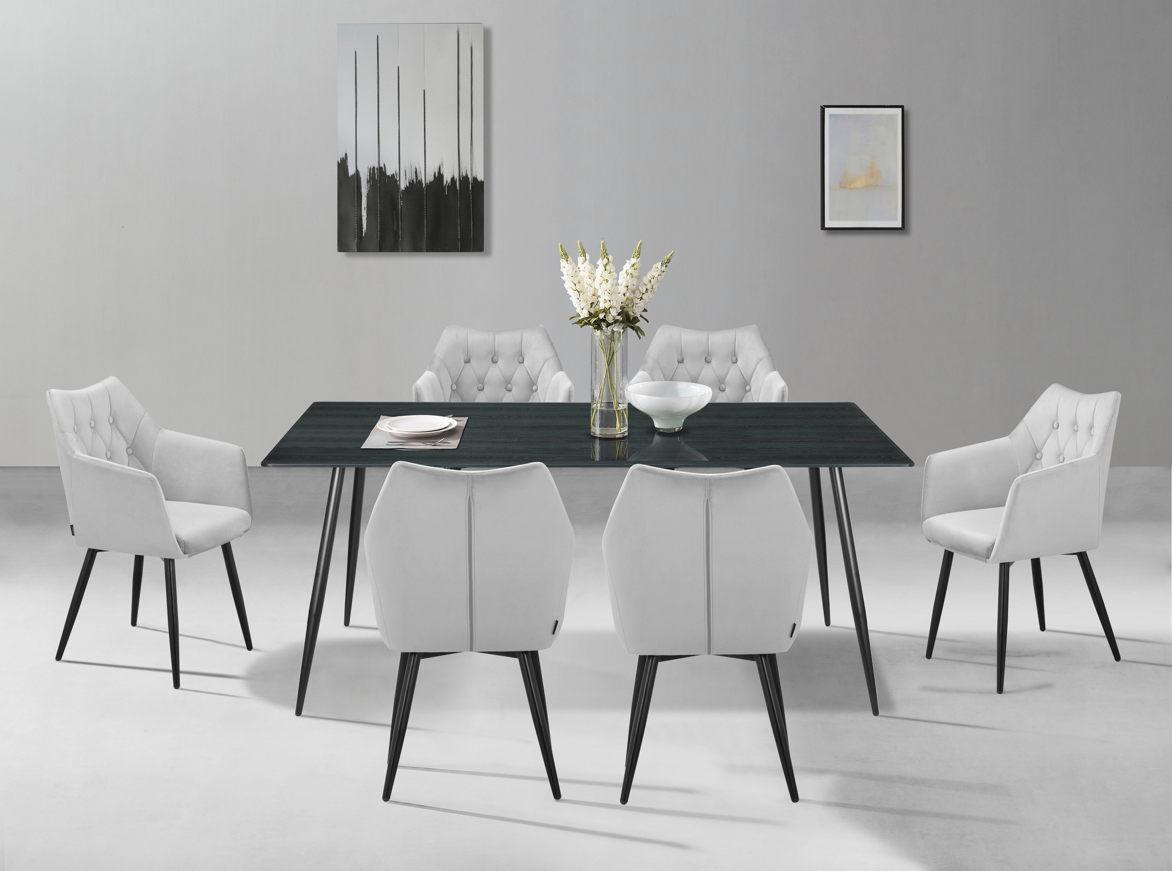 Home affaire Esstisch »Turah, TOPSELLER!«, (Tisch, Esstisch), mit Glasplatte in Holzoptik, zeitloses Design, pflegeleicht