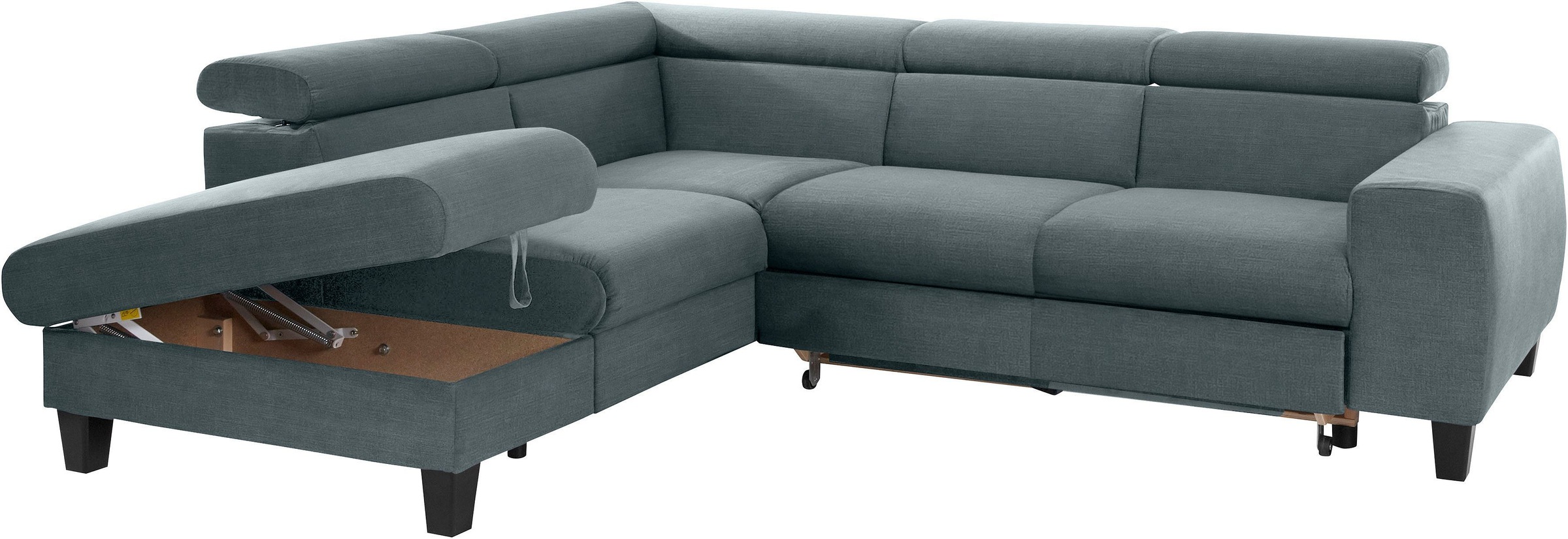 COTTA Polstergarnitur »Morven L-Form«, (Set), Set bestehend aus: Ecksofa mit Kopfteilverstellung & Hocker