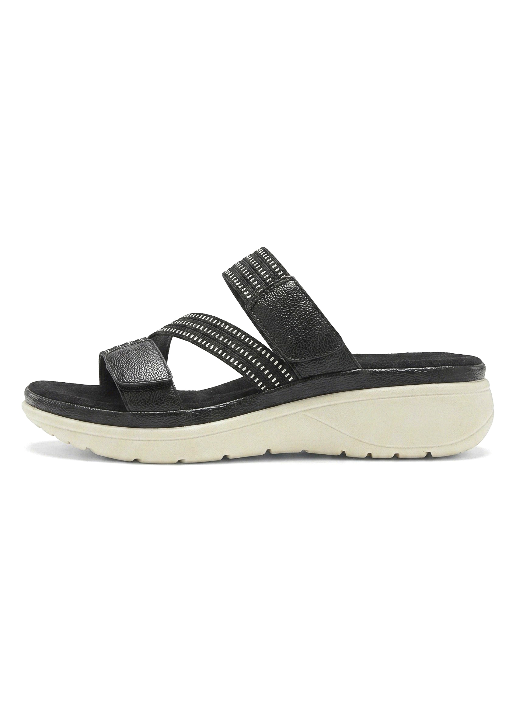Vivance Pantolette »Sandale, offener Schuh, Sandalette, Sommerschuh,«  mit dezentem Keilabsatz und Klettverschlüssen