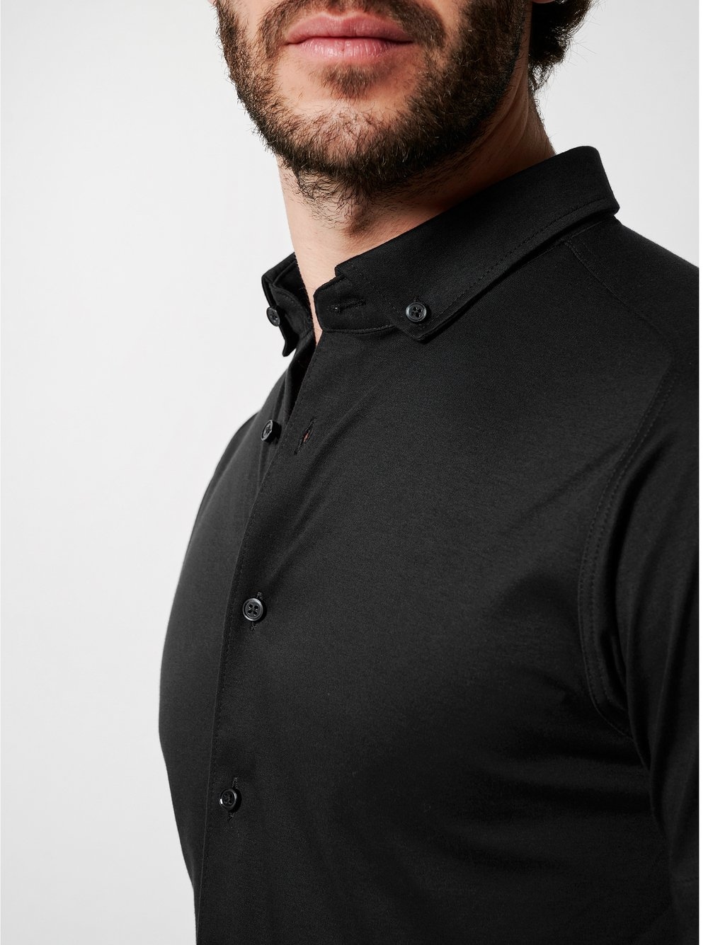 DESOTO Kurzarmhemd »Jerseyhemd Casual Modern Button Down halbarm« Flexibler Stretch