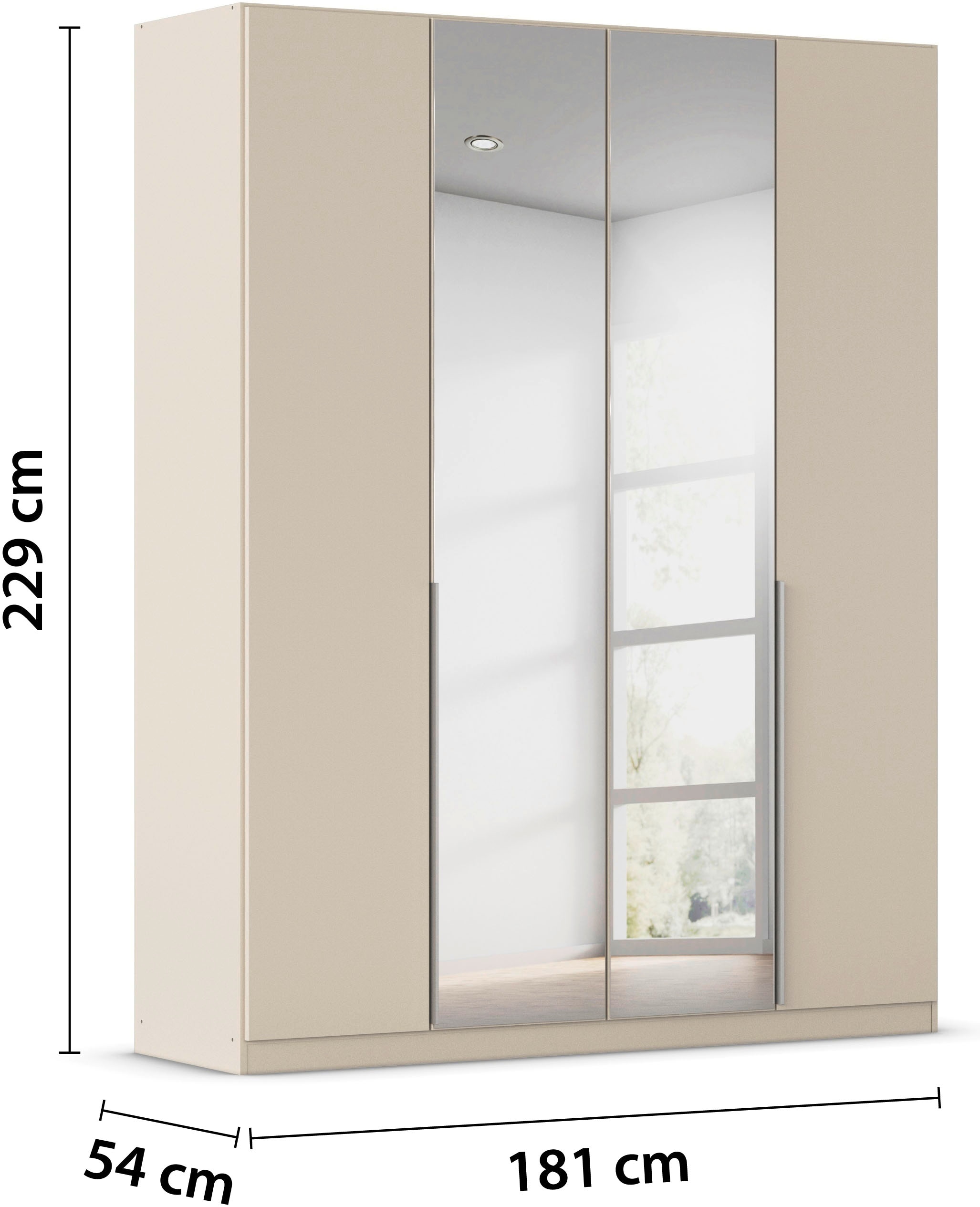 rauch Drehtürenschrank »Kleiderschrank Schrank Garderobe AGORDO mit Dekor- oder Hochglanzfront«, (in zwei Griff-Farben, Breiten 91-360 cm), durchdachte Innenausstattung, in 7 Breiten und 2 Höhen MADE IN GERMANY