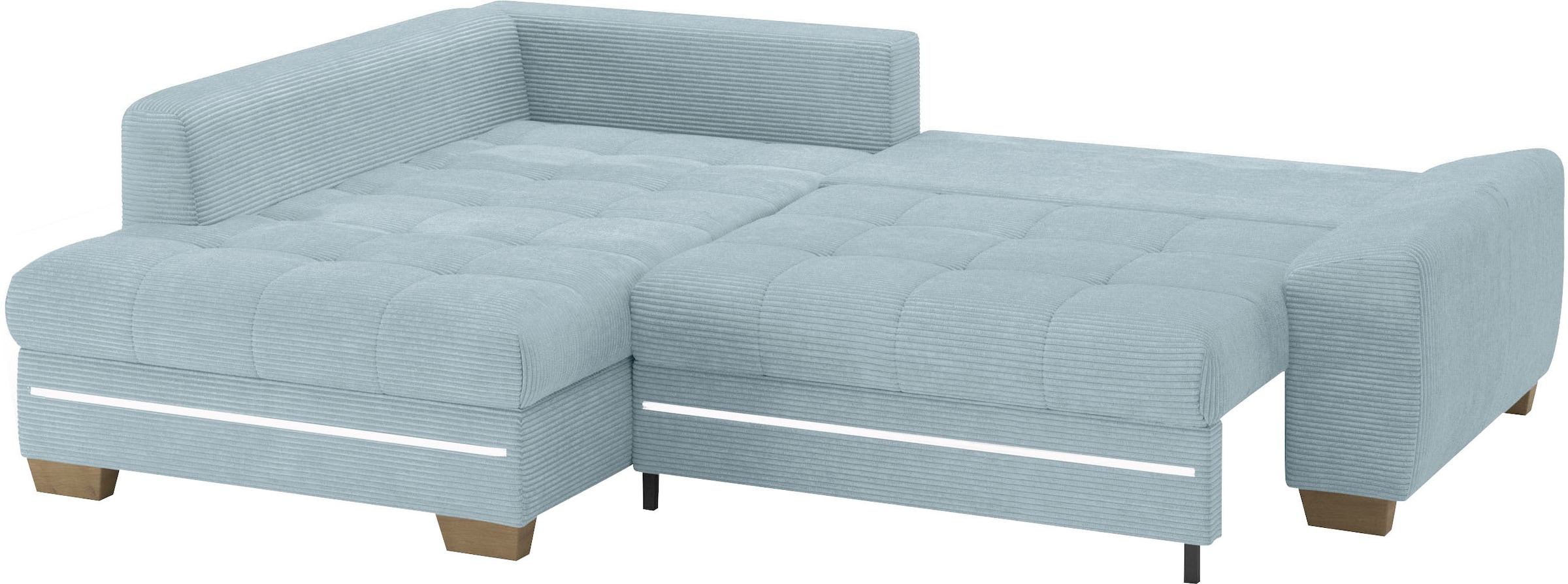 Mr. Couch Ecksofa »Nikita II, L-Form«, mit Kaltschaum, RGB-LED Beleuchtung, wahlweise mit Bett, Bettkasten