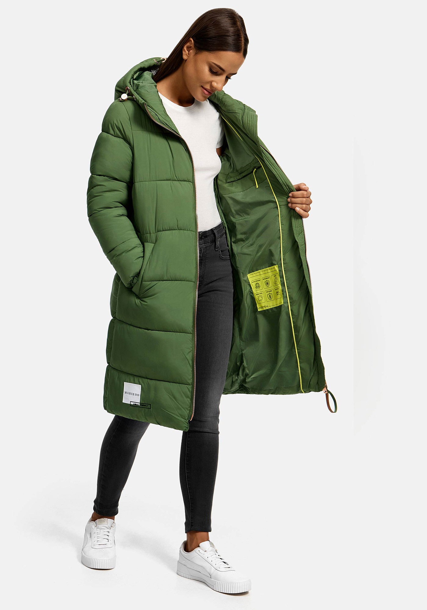 Marikoo Winterjacke »Marikoo Nomadiaa lange Damen Winterjacke N024«