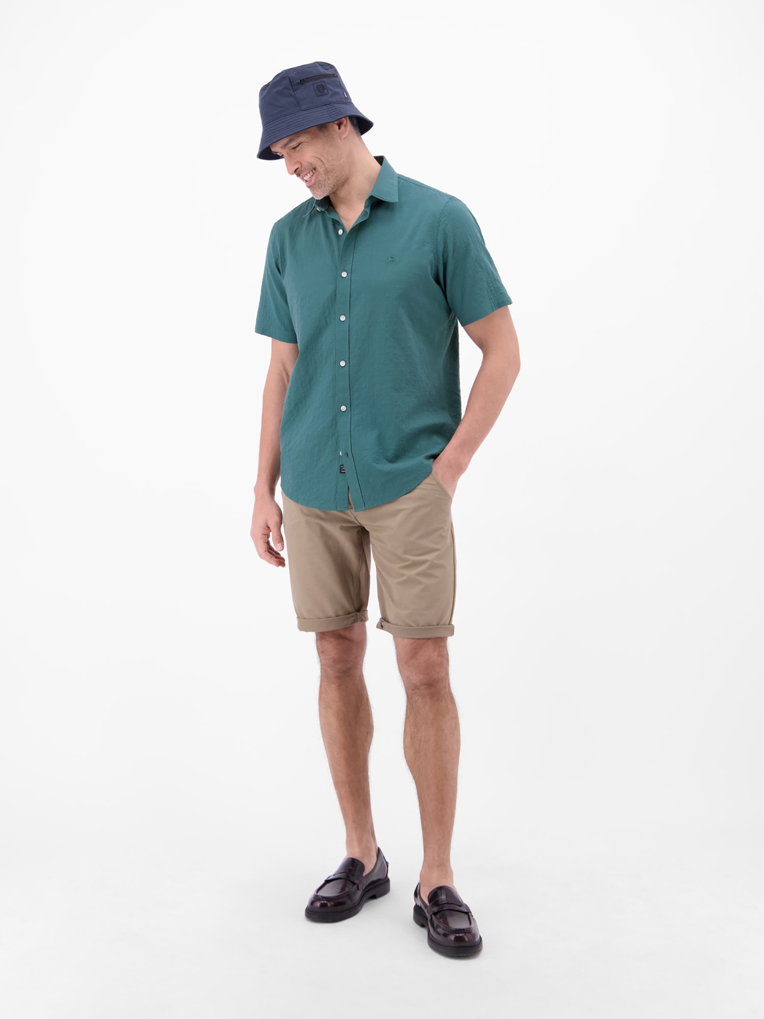 LERROS Kurzarmhemd »Kurzarmhemd im Knitterlook«