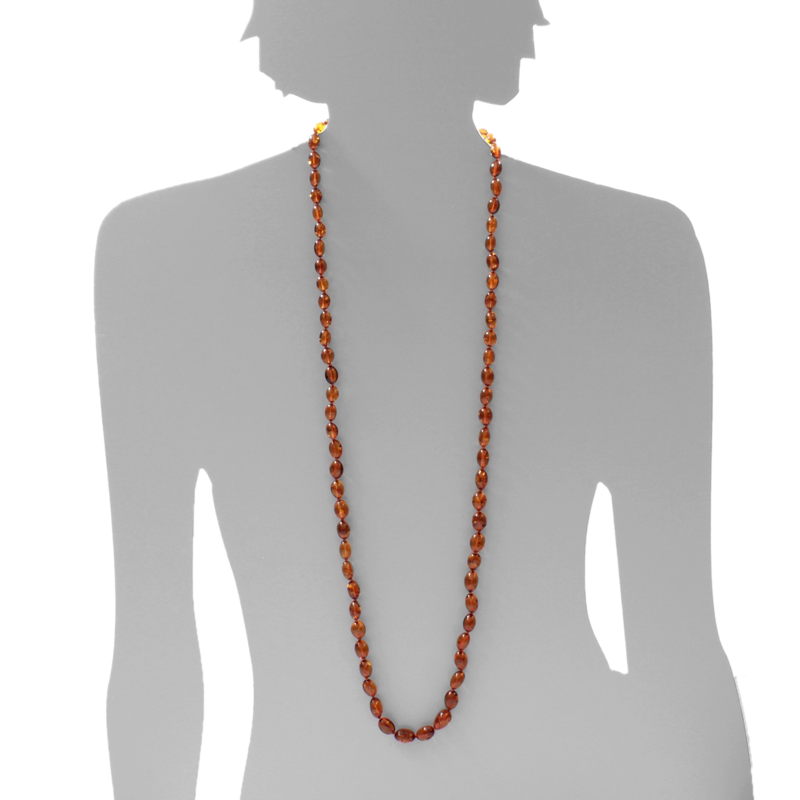OSTSEE-SCHMUCK Kette ohne Anhänger »- Olive XXL-100 cm- - Bernstein -,«