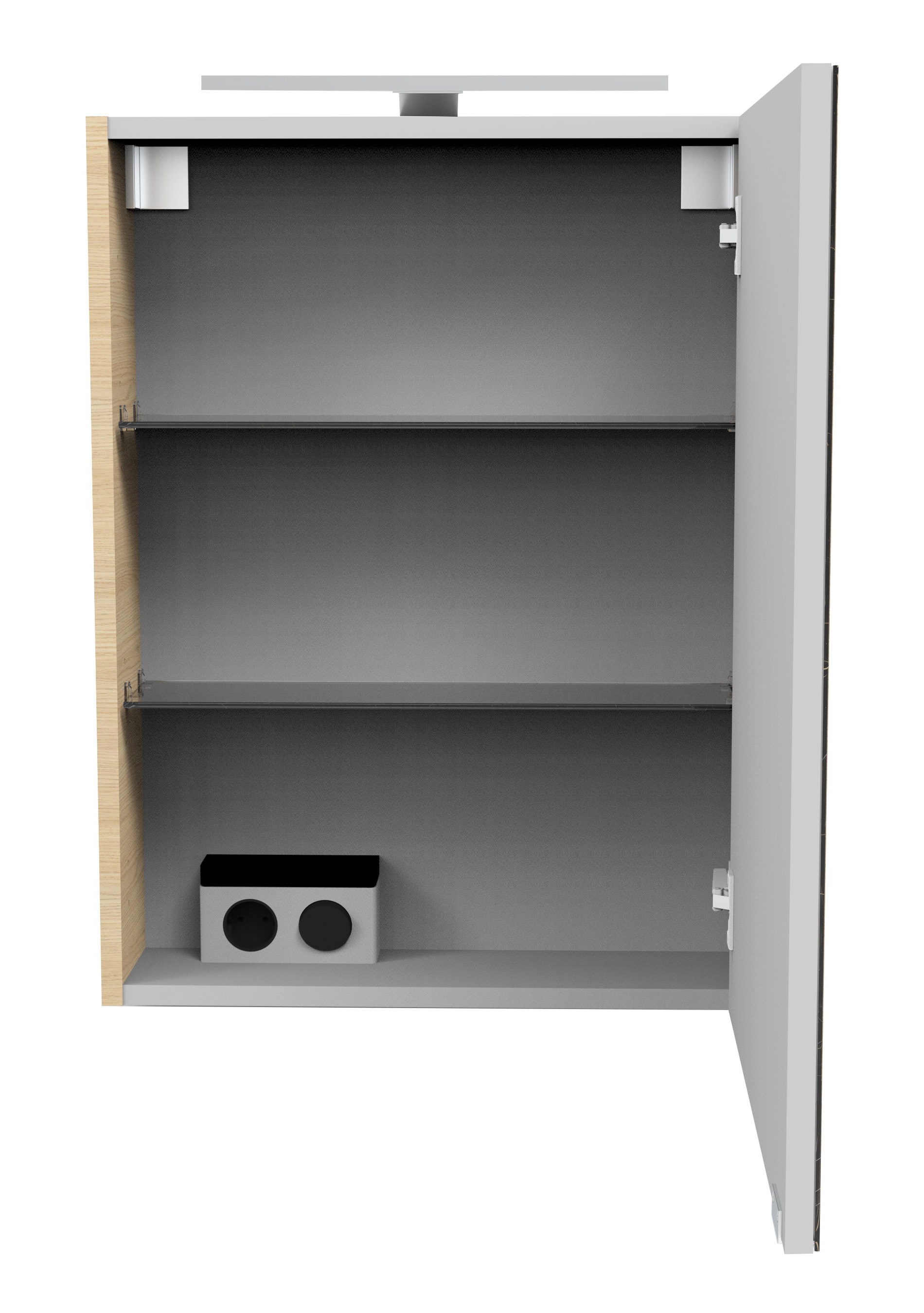 FACKELMANN Spiegelschrank, (Spiegelschrank mit LED-Aufsatzleuchte), Badmöbel