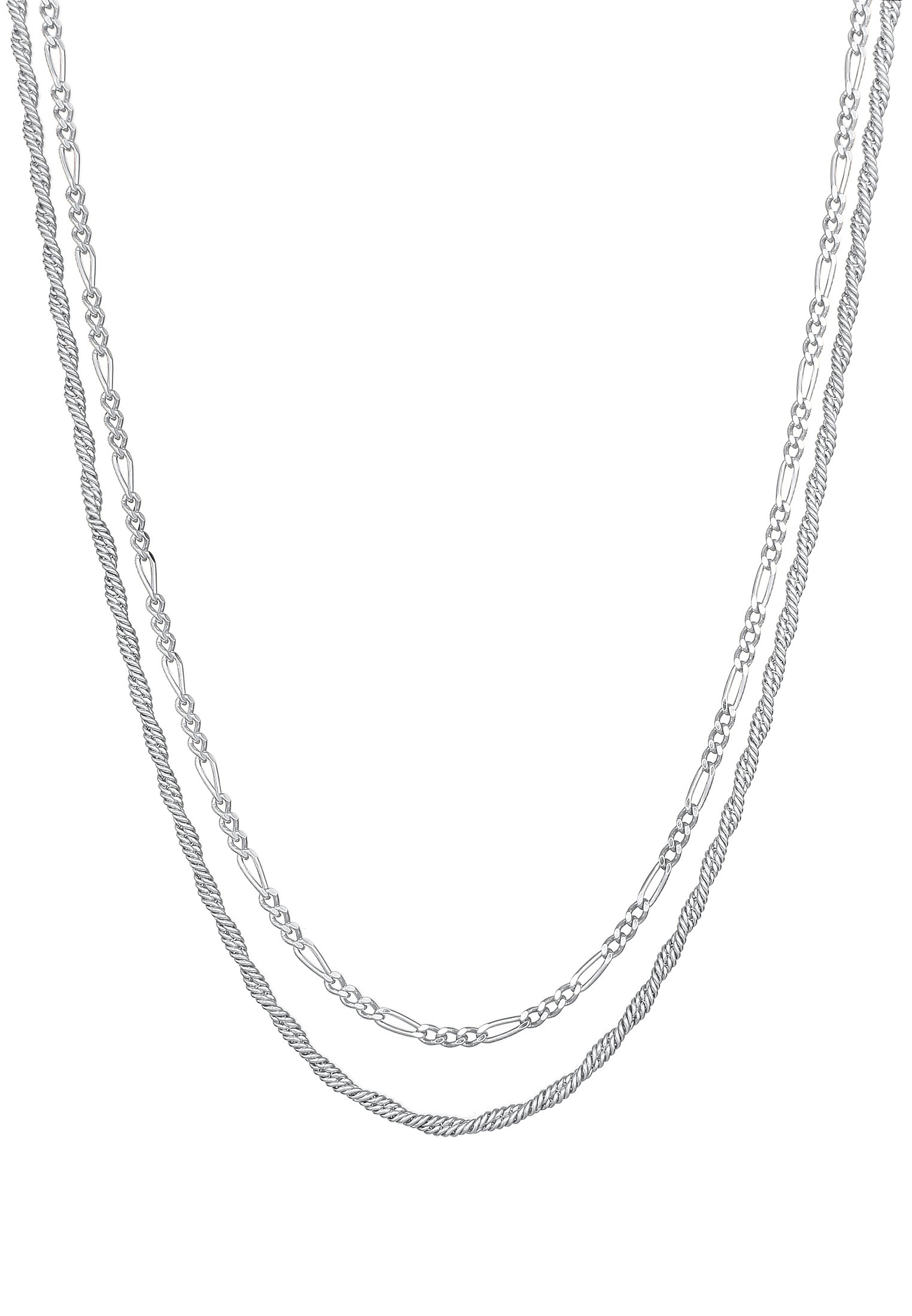 Kuzzoi Silberkette »Halskette Herren Kordel Figaro 2er Set 925 Silber«