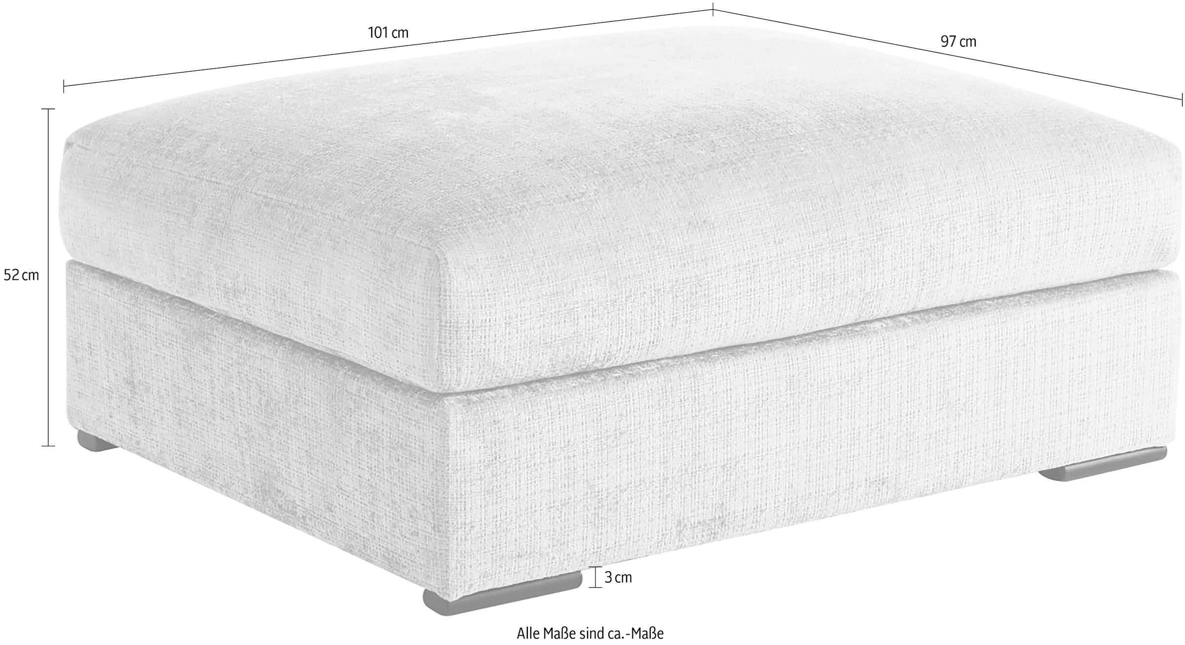 Home affaire »Casa XL, B: 101 cm« Mega-Hocker, in Cord oder Chenille-Struktur, Federkern