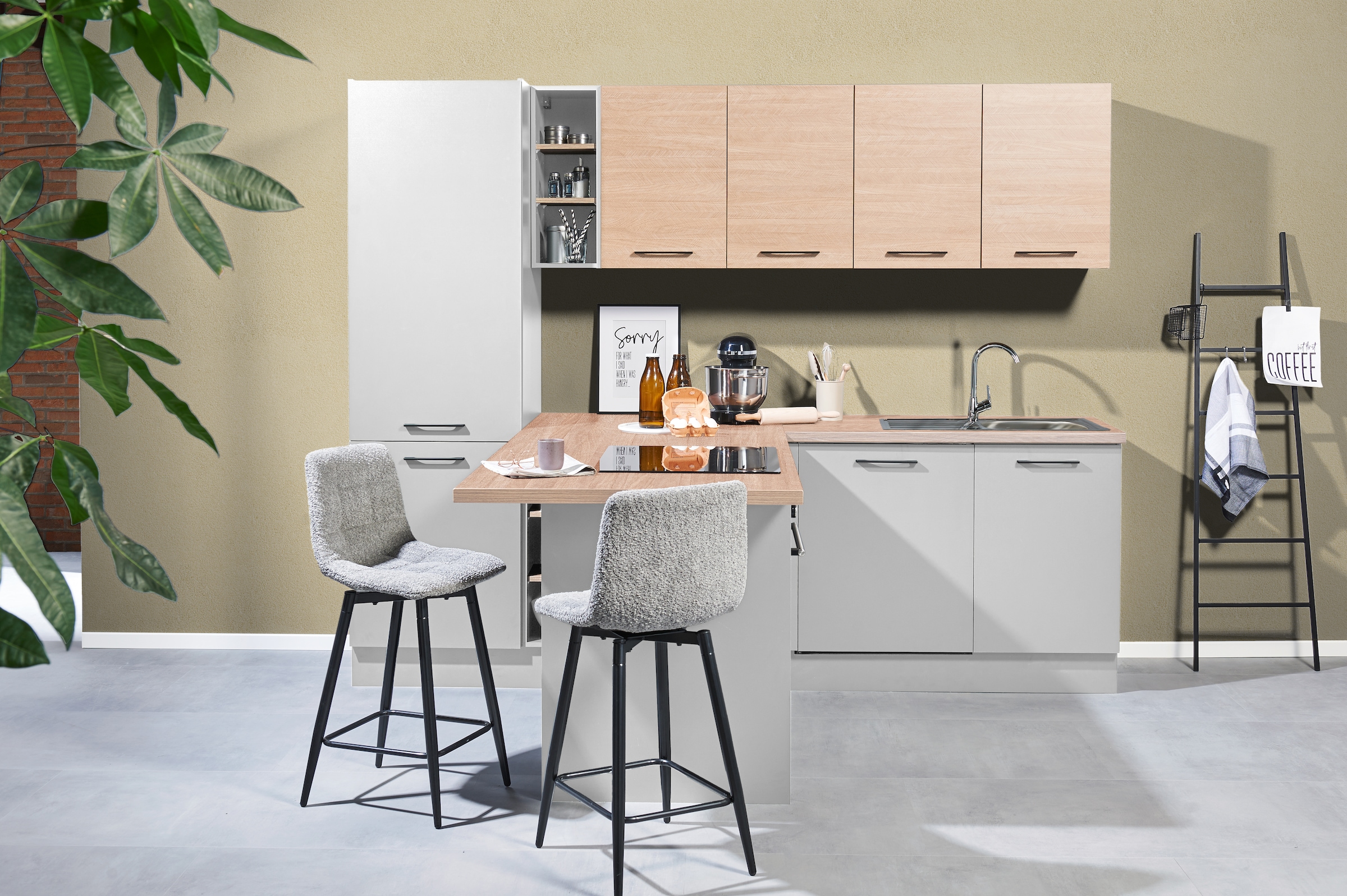 BASIC by Balculina Küchenzeile »Girona B/H/T 265x211x200 cm« Breite 265cm, wahlweise mit E-Geräte, Softclose