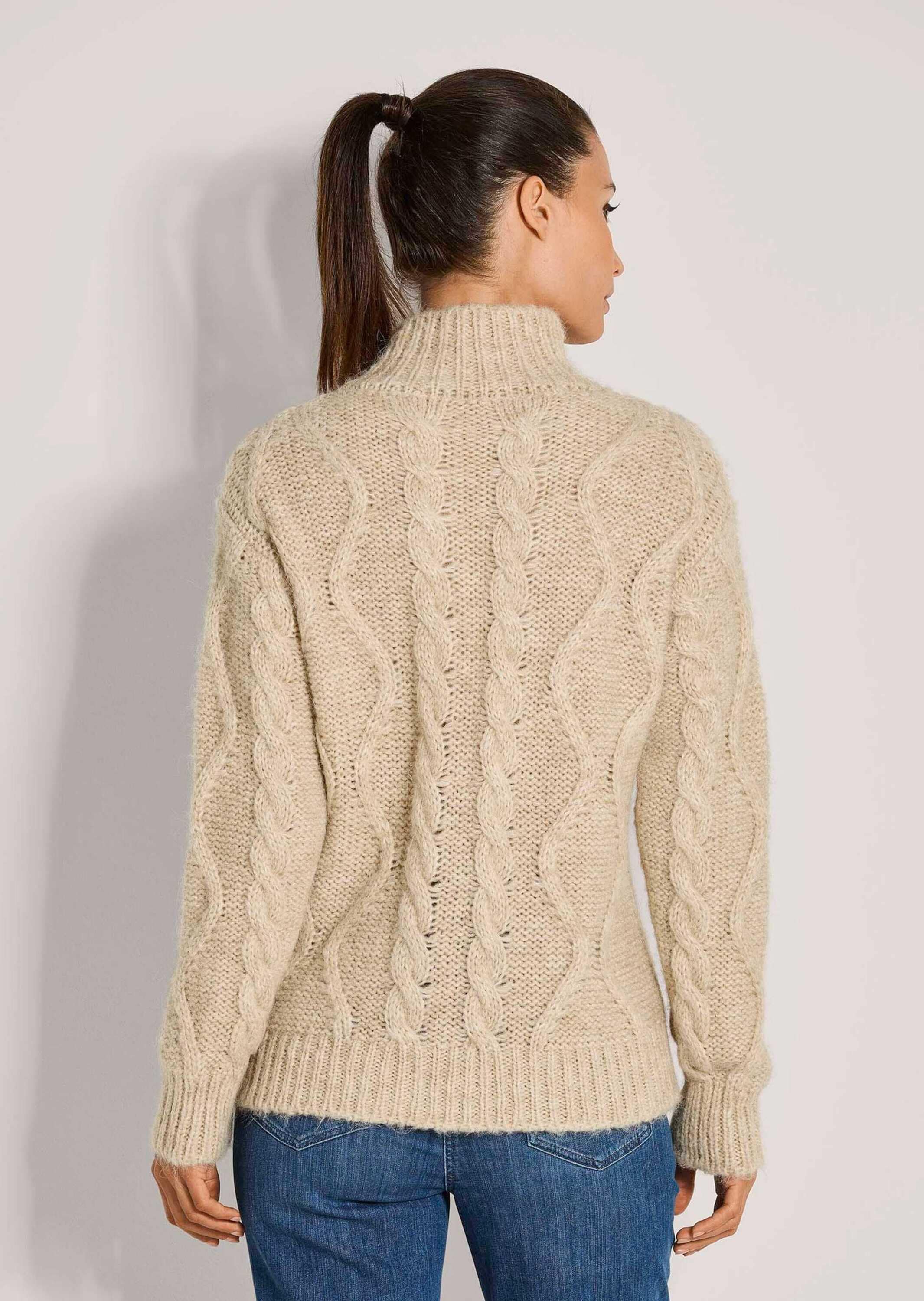 MADELEINE Longpullover »Strickpullover Modischer Grobstrickpullover mit Folklore-Elementen«