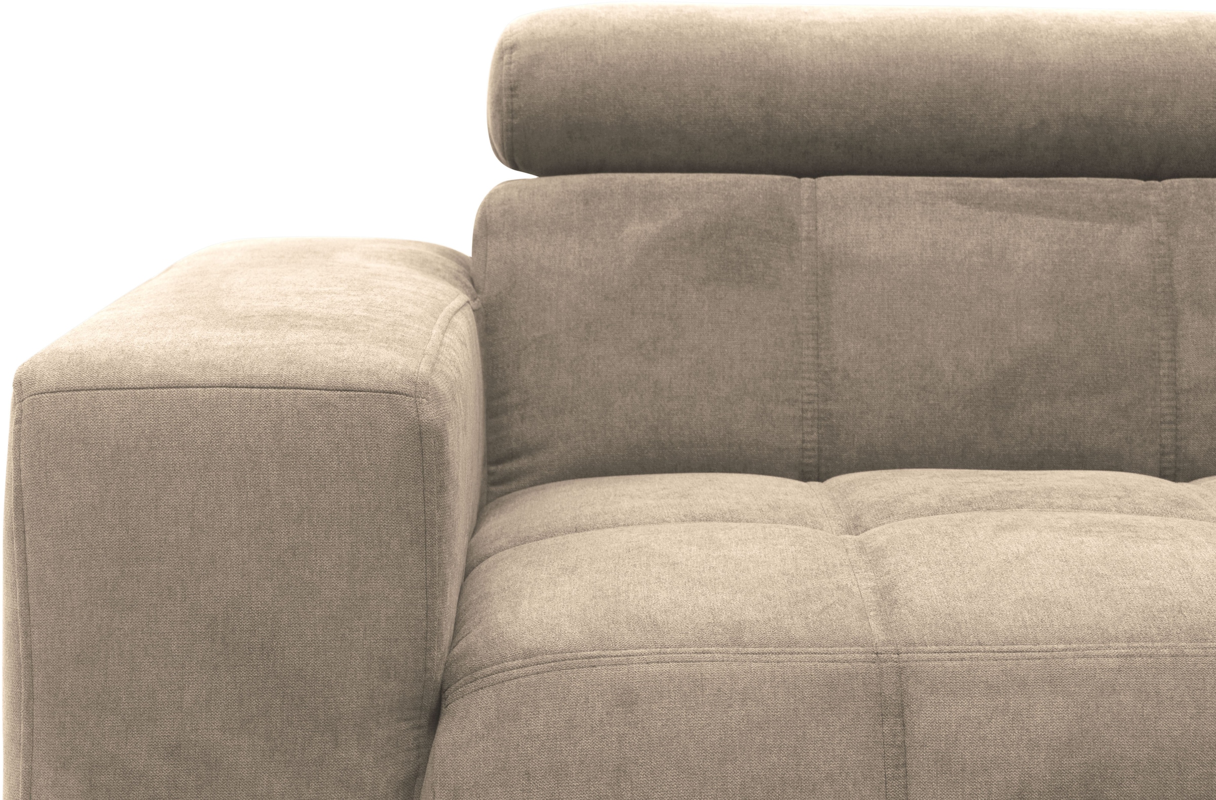 DOMO collection Ecksofa »Trento L-Form, mit Kufenfuß oder Einzelfuß«, wahlweise mit Kopfteilverstellung, Recamiere links/rechts bestellbar