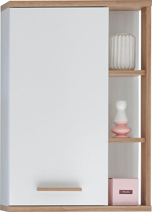 Saphir Hängeschrank »Quickset Badschrank 50,5 cm breit mit 1 Tür und 2 Glas-Einlegeböden«, Badezimmer-Hängeschrank inkl. Türdämpfer, Holzgriffe