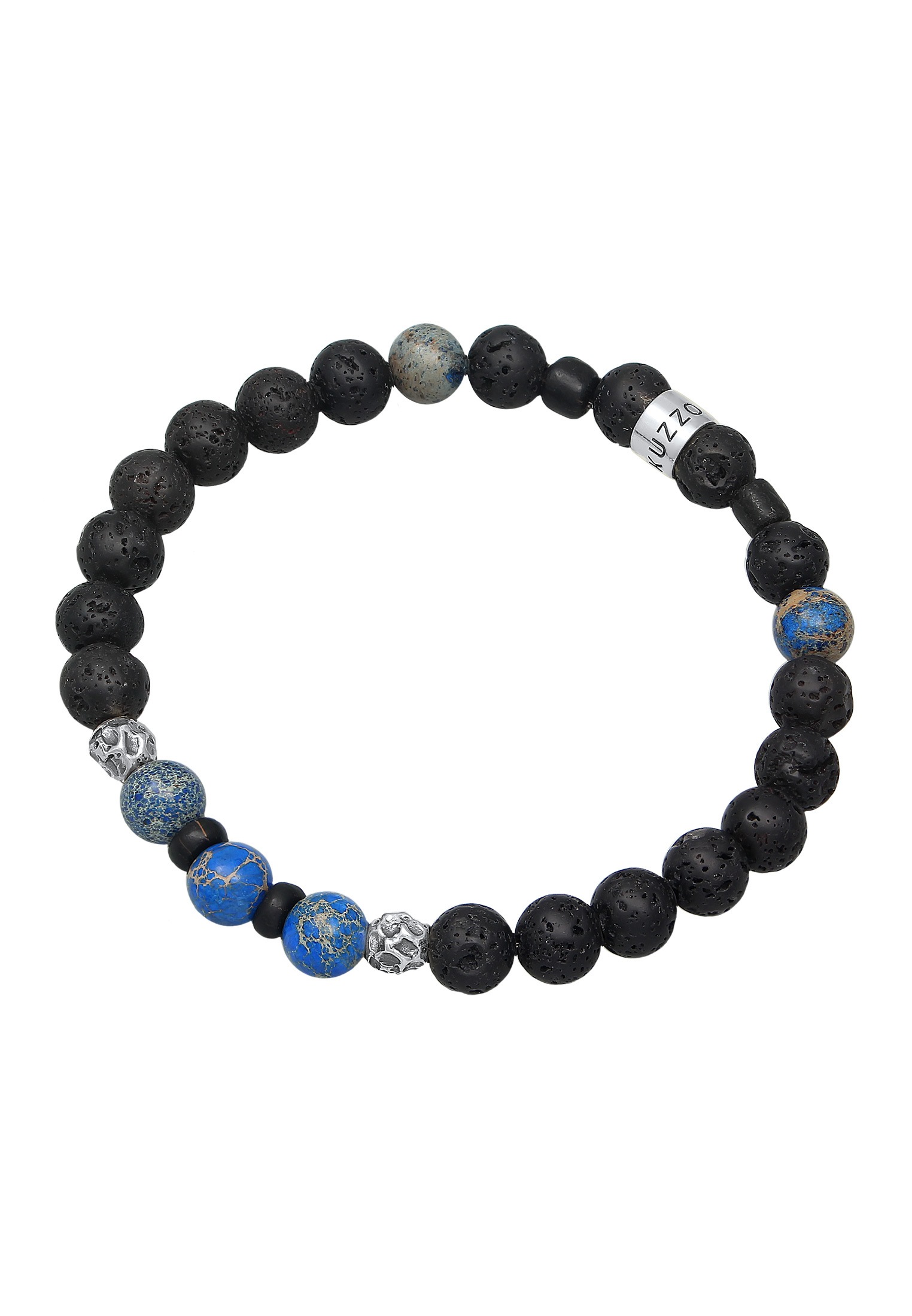 Kuzzoi Armkette »Armband Herren Lava Achat Edelstein Bead 925 Silber«
