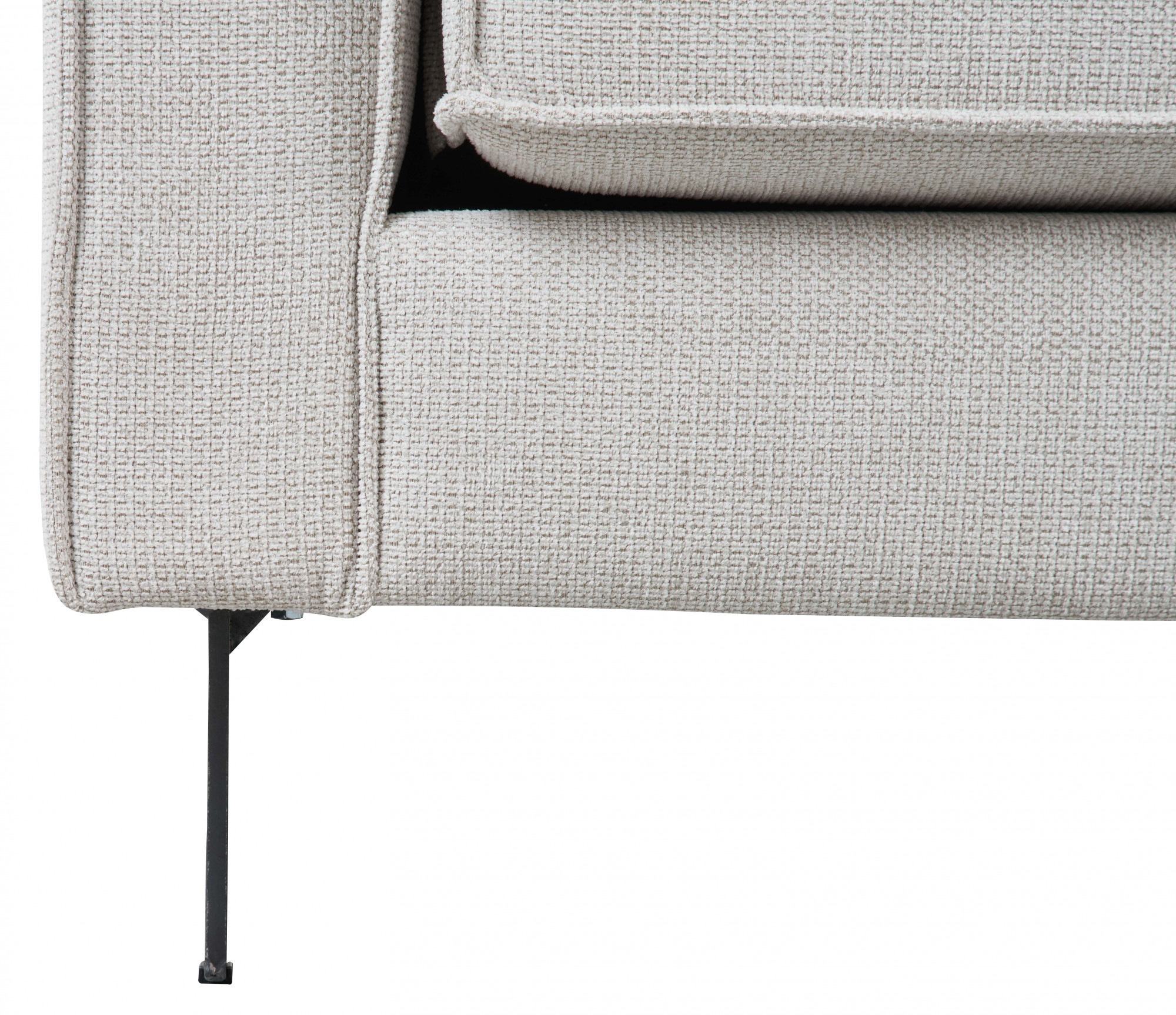 Home affaire Ecksofa »Pinto, 290 cm, Cord, Chenille, Lederoptik, Ottomane links / rechts« mit Keder, schwarze Metallfüße, Wellenunterfederung