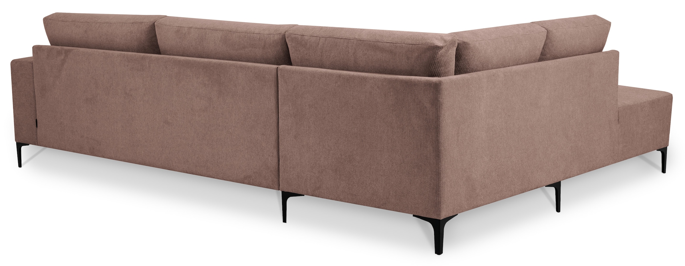 Places of Style Ecksofa »Xander, L-Form,«, Breite 289 cm, Webstoff, Soft-Touch Chenille, schwarze Metallfüßen
