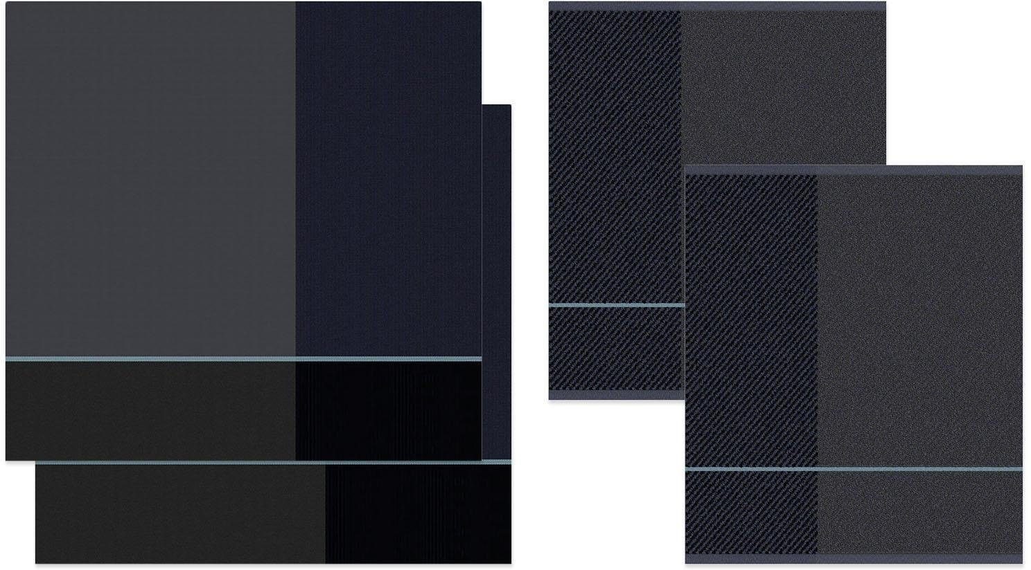 DDDDD Geschirrtuch »Blend«, (Set, 4 tlg.), Combiset_ 2 Küchentücher & 2 Geschirrtücher